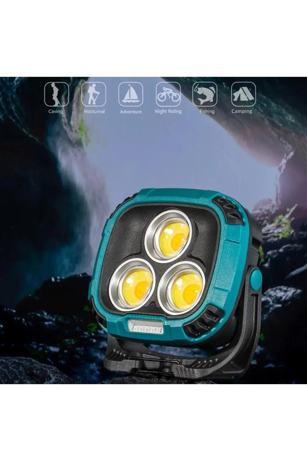 Powerbank Özellikli Şarjlı 30W Çalışma Lambası | 3 COB LED’li, 3