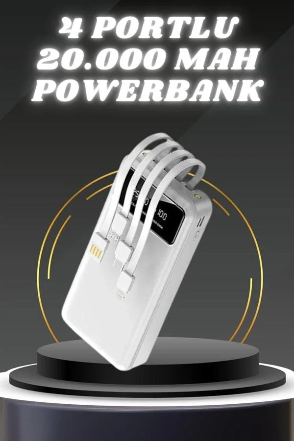 Powerbank Şarj Cihazı 4 Çıkışlı 20.000 MAH Powerbank Kompakt Yüksek Kapasiteli Hızlı Şarj Fiyatı, Yorumları ve Özellikleri