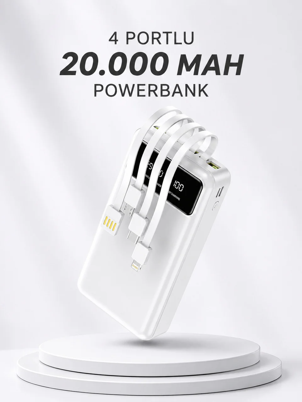 Powerbank Şarj Cihazı 4 Çıkışlı 20.000 Mah Powerbank Kompakt Yüksek Kapasiteli Hızlı Şarj - Lisinya Diğer