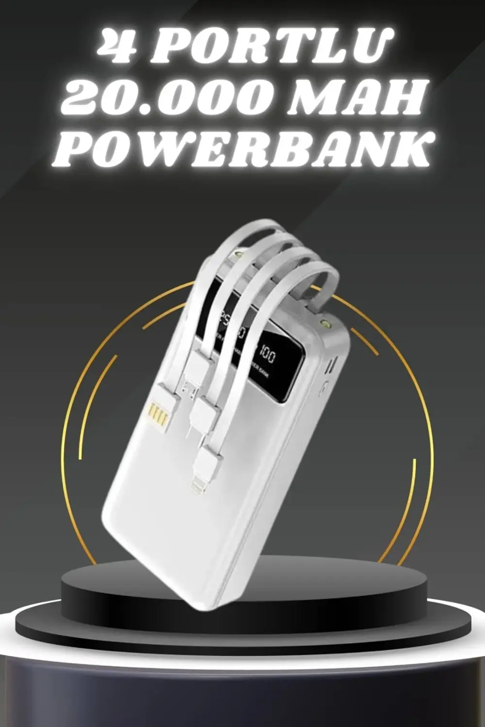 Powerbank Şarj Cihazı 4 Çıkışlı 20.000 MAH Powerbank Kompakt Yüks