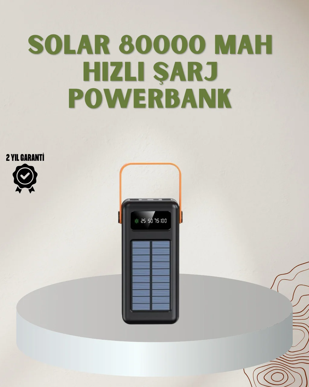 Powerbank Solar Fenerli Çoklu Kablolu Taşınabilir Şarj Aleti - Lisinya Diğer