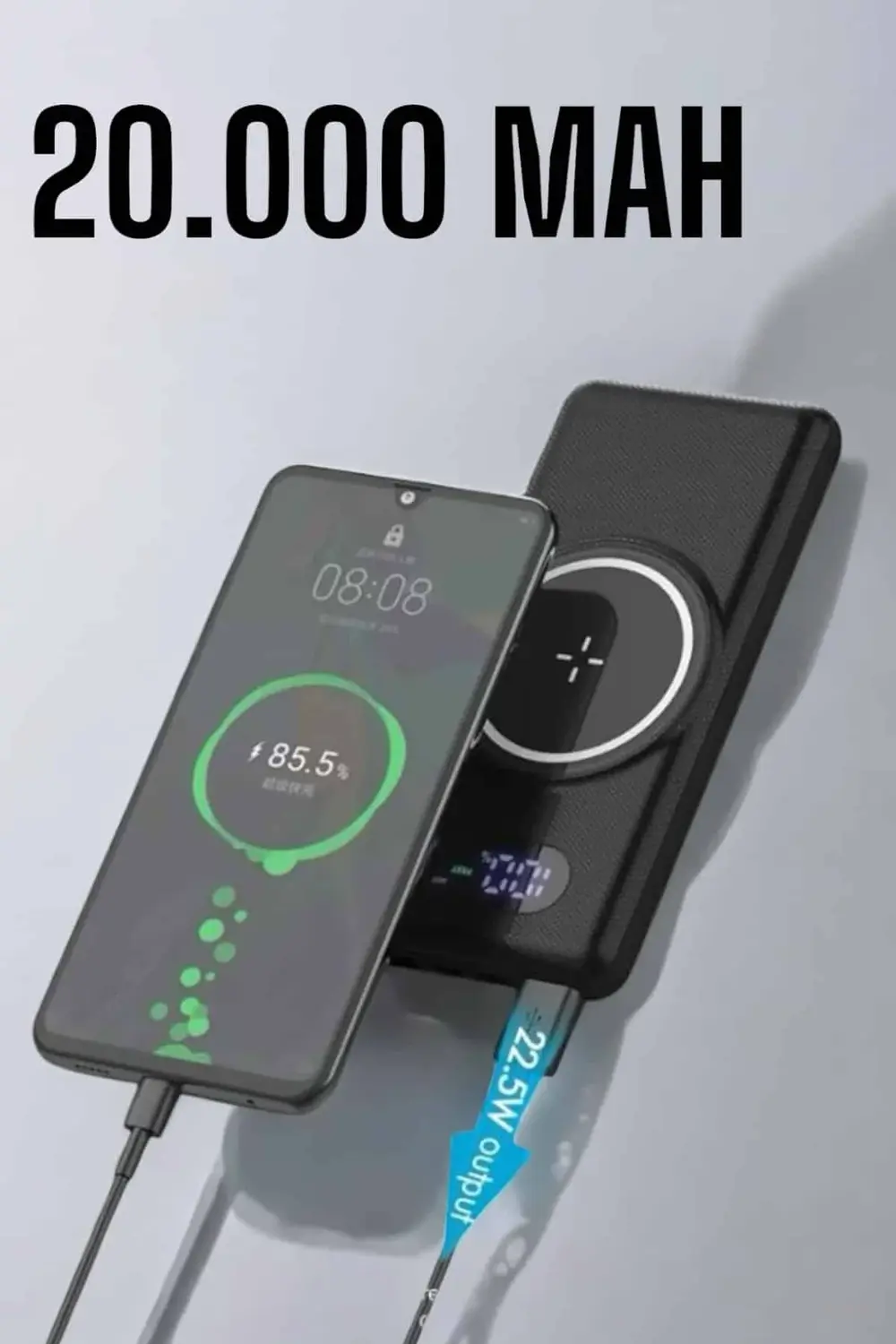 Powerbank Taşınabilir 10.000 Mah Hızlı Şarj Dijital Göstergeli