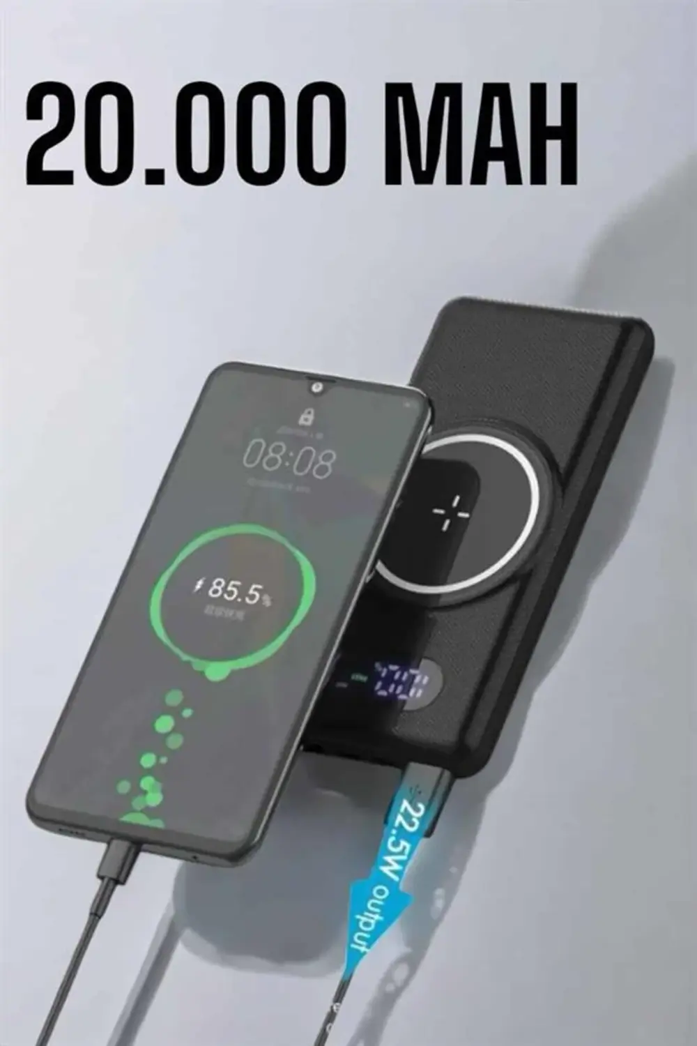 Powerbank Taşınabilir 10.000 Mah Hızlı Şarj Dijital Göstergeli