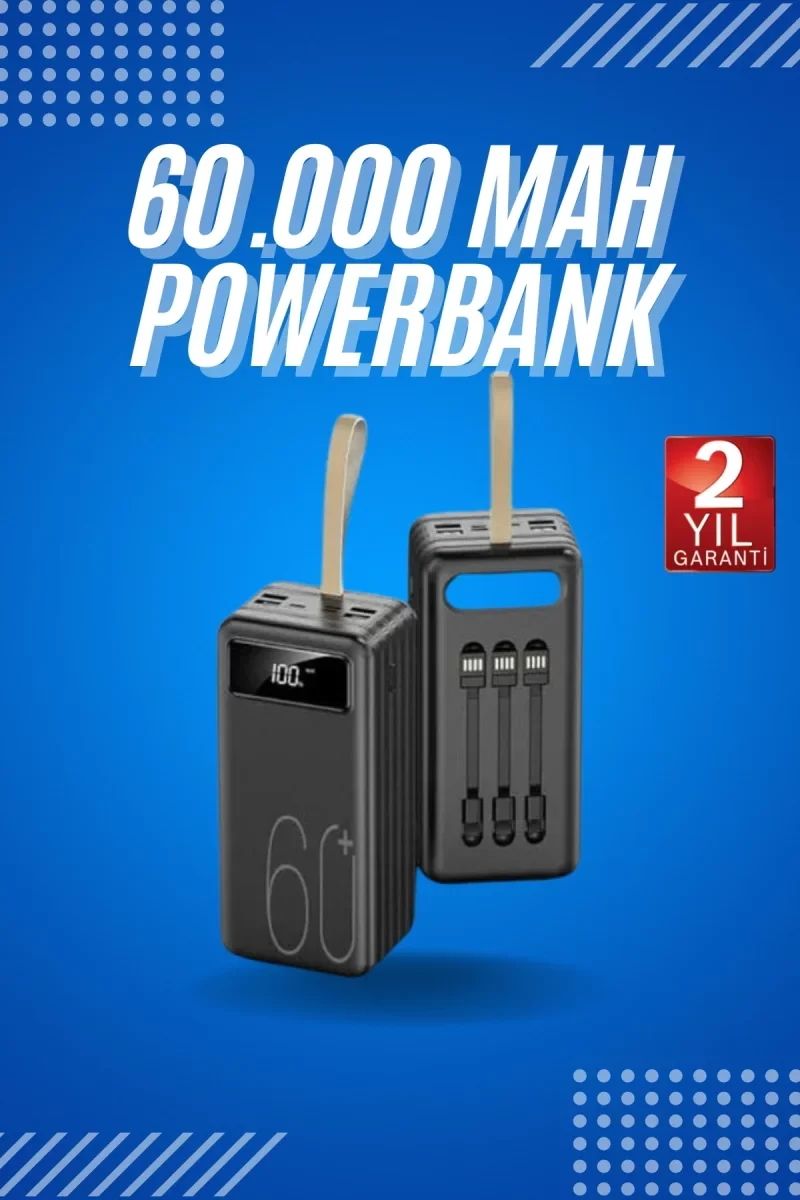 Powerbank Yüksek Kapasiteli 60.000 Mah Hızlı Şarj Şarj Özellikli Batarya - Lisinya