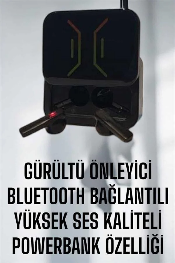 Powerbankli Bluetooth Kulaklık - Kablosuz ve Kablolu Yüksek Ses, 2000mAh Powerbank
