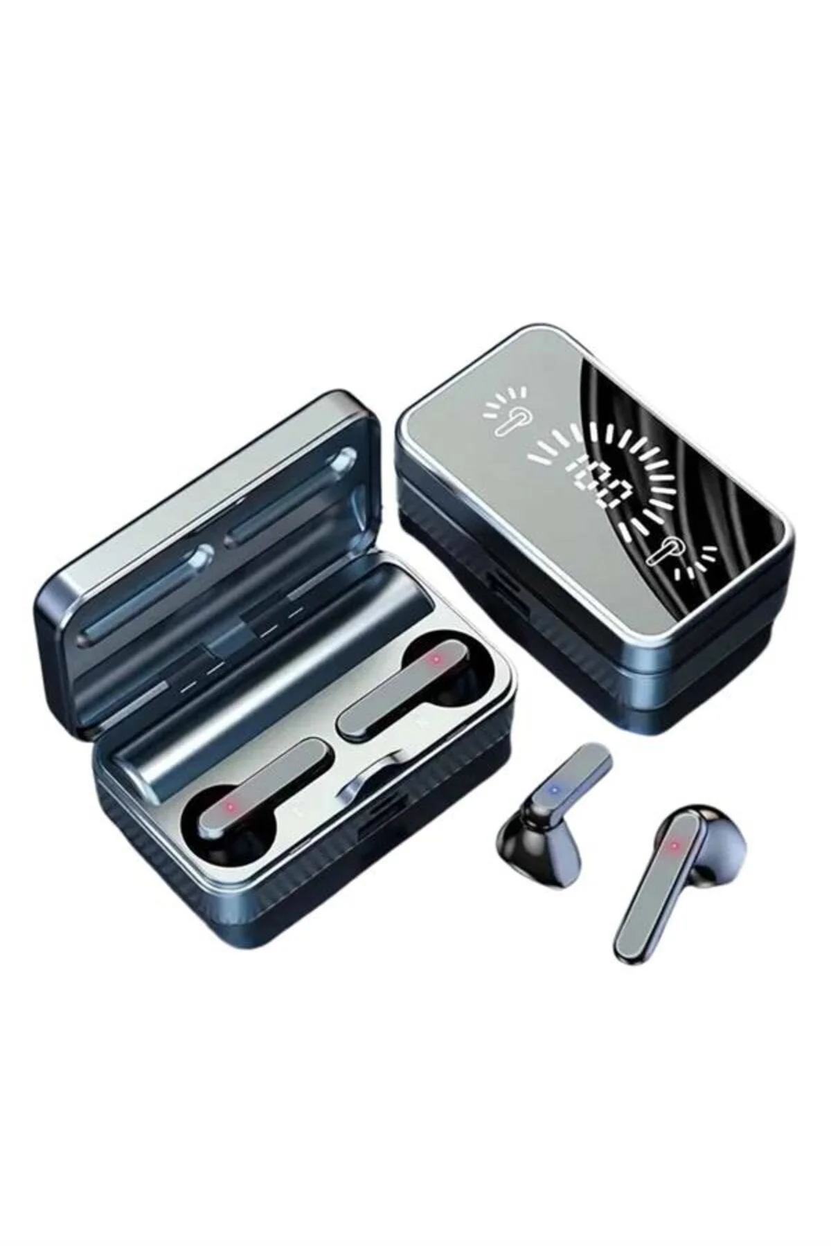 Powerbankli Bluetooth Kulaklık Yüksek Ses Aynalı Çift Dijital Gös