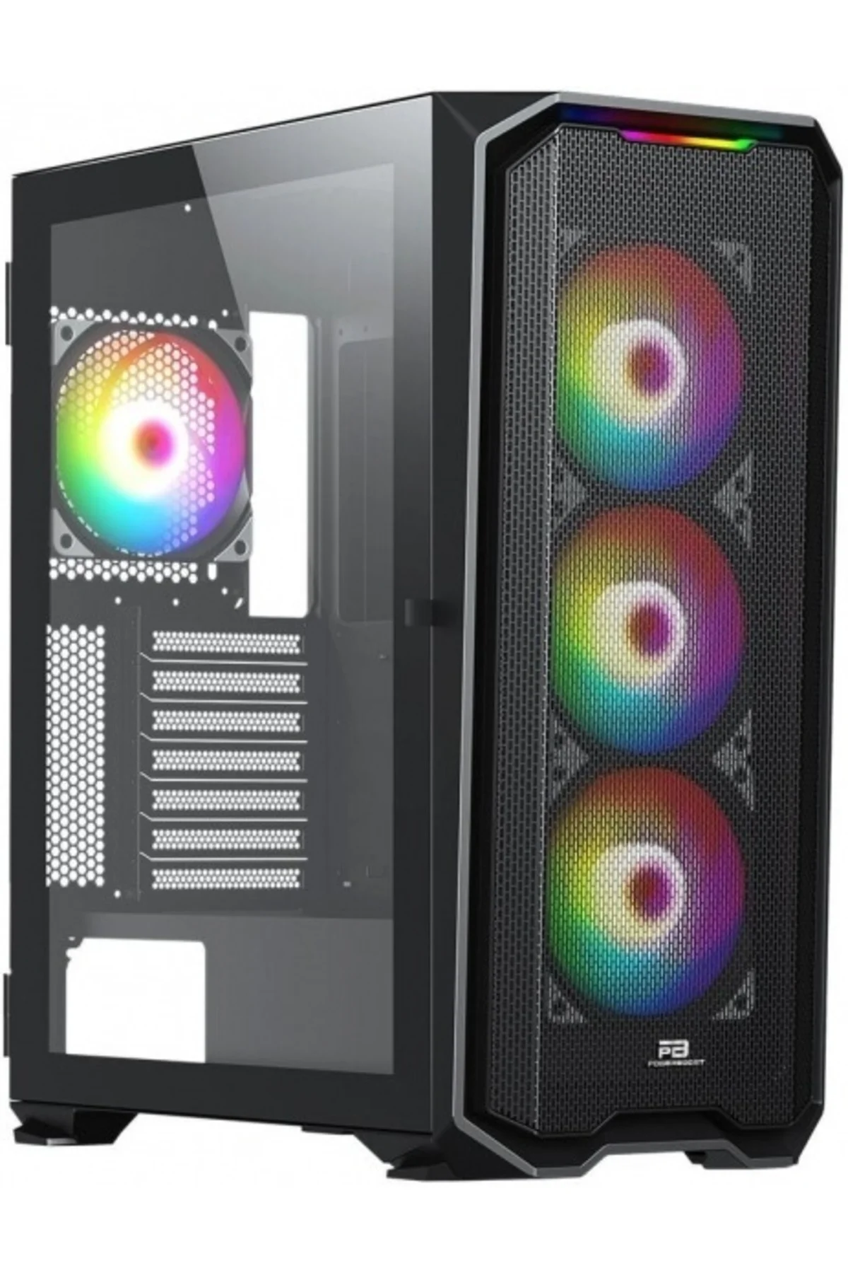 POWERBOOST PB-P3720B 850W 80+ BRONZE MESH ÖN PANEL 4XARGB FAN+USB3.0 GAMING E-ATX KASA SIYAH