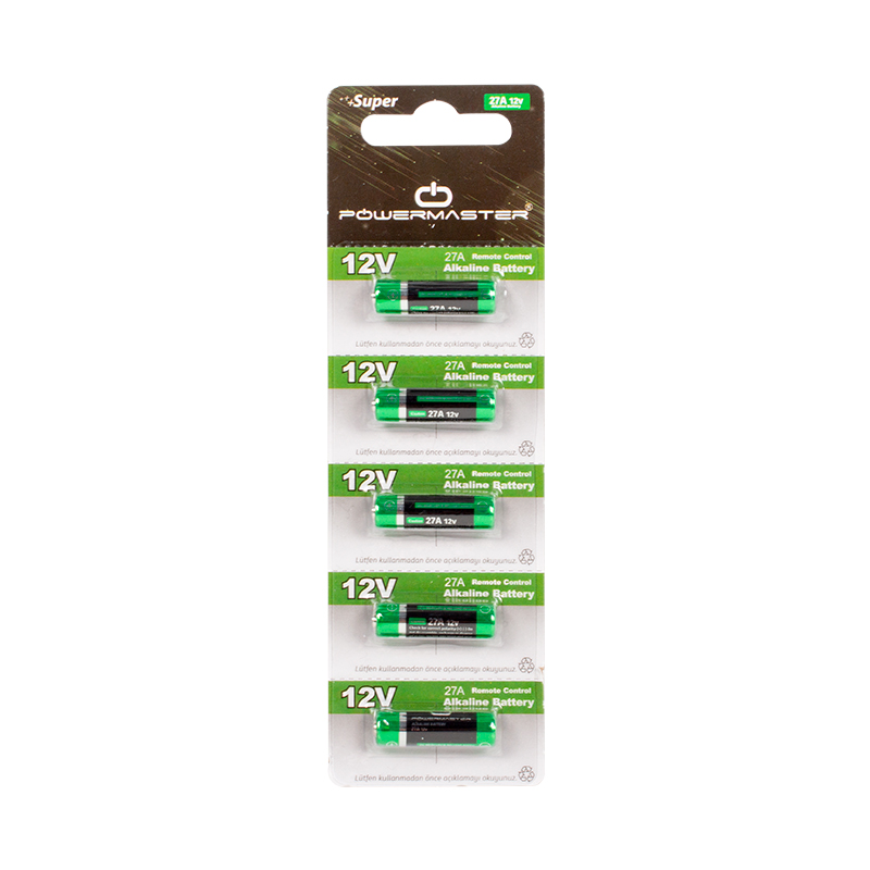 POWERCELL 27A 12 VOLT İNCE ALARM PİLİ (5Lİ PAKET) (4741)