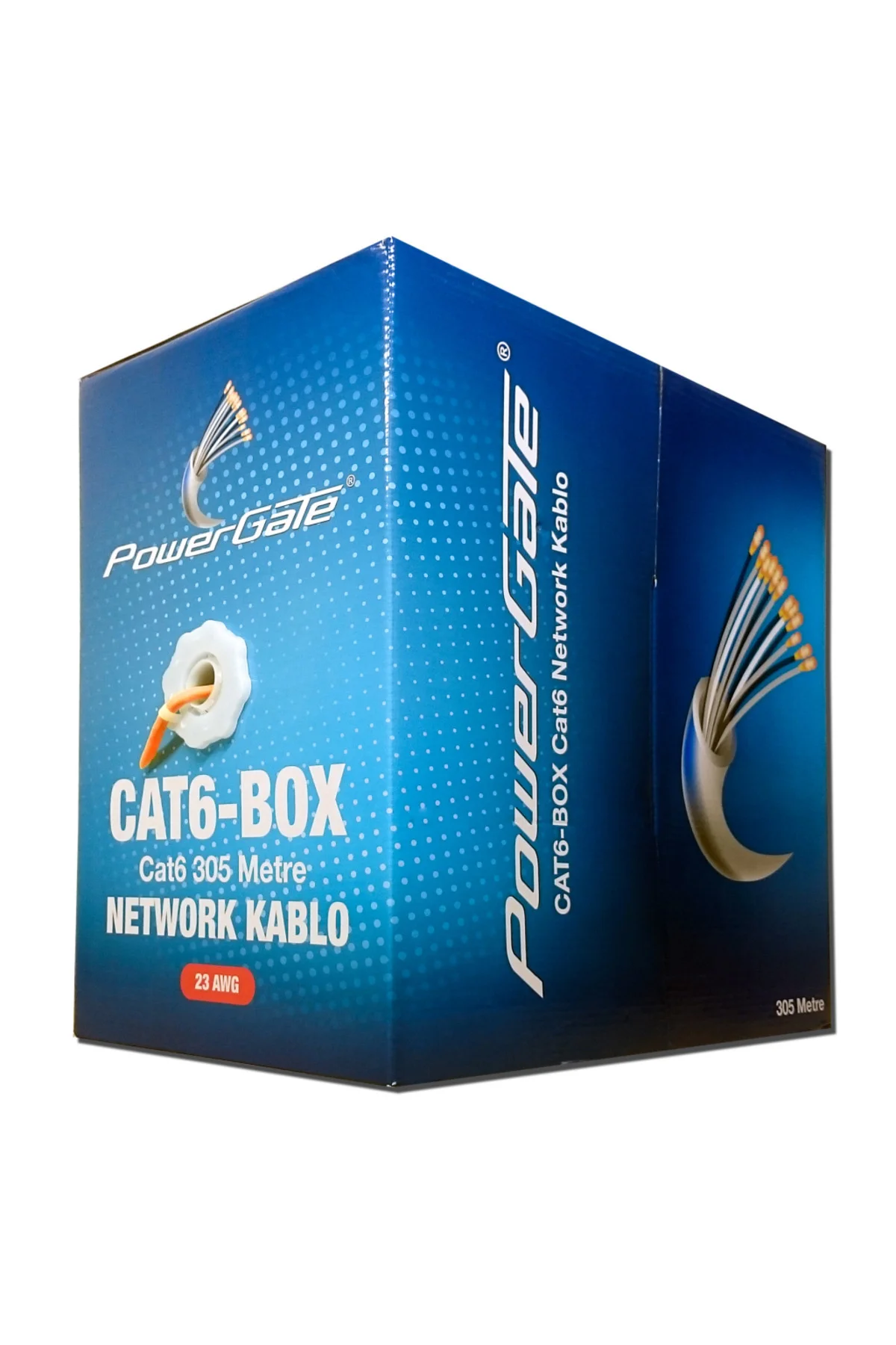 POWERGATE CAT6-BOX-OR, 23AWG, 0,57mm, UTP, CAT6 Kablo, 305m, Turu