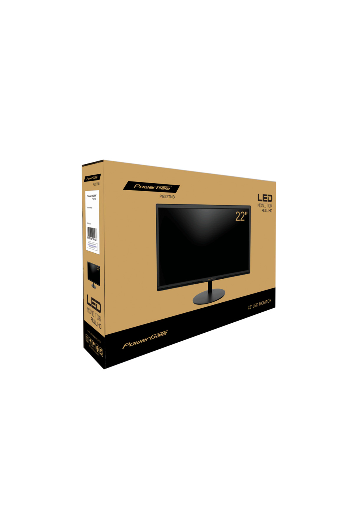 POWERGATE PG22TNB, 22", 5ms, 75Hz, Full HD, D-Sub, HDMI, TN