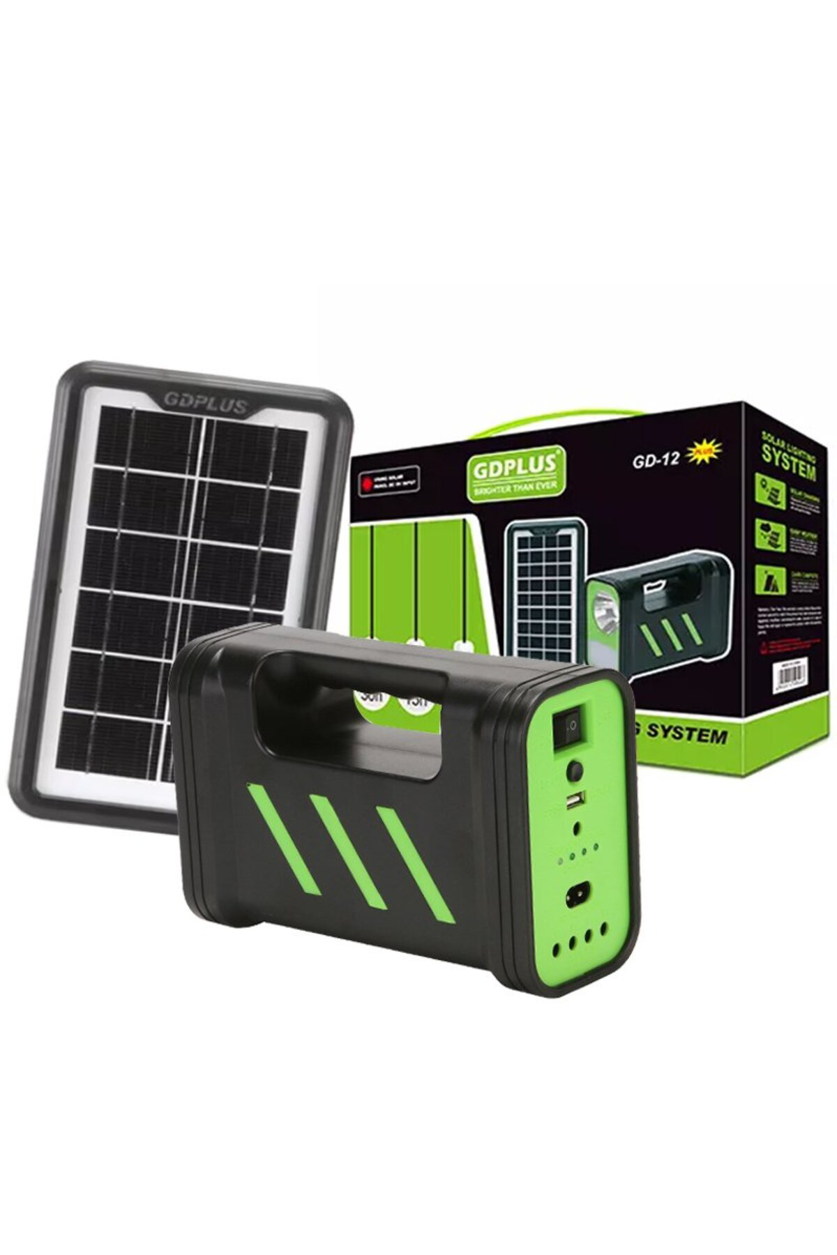 POWERMASTER GD-12 SOLAR PANELLİ 3 AMPULLÜ SET AKÜLÜ SOLAR IŞILDAK