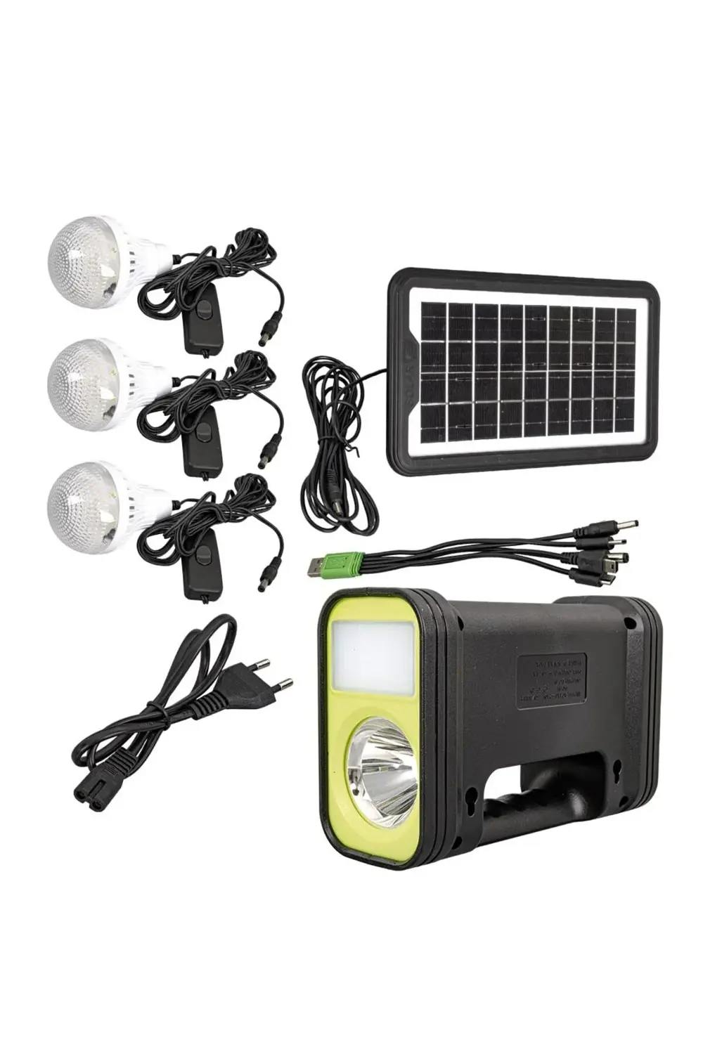 Powermaster Gd-12 Solar Panelli 3 Ampullü Set Akülü Solar Işıldak