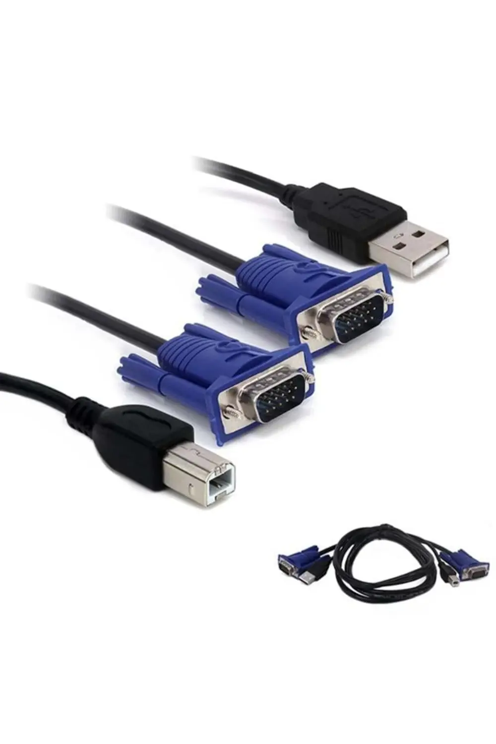 Powermaster Kwm Switch Kablo 1.5 Metre Vga Erkek-Erkek + Usb + Pr