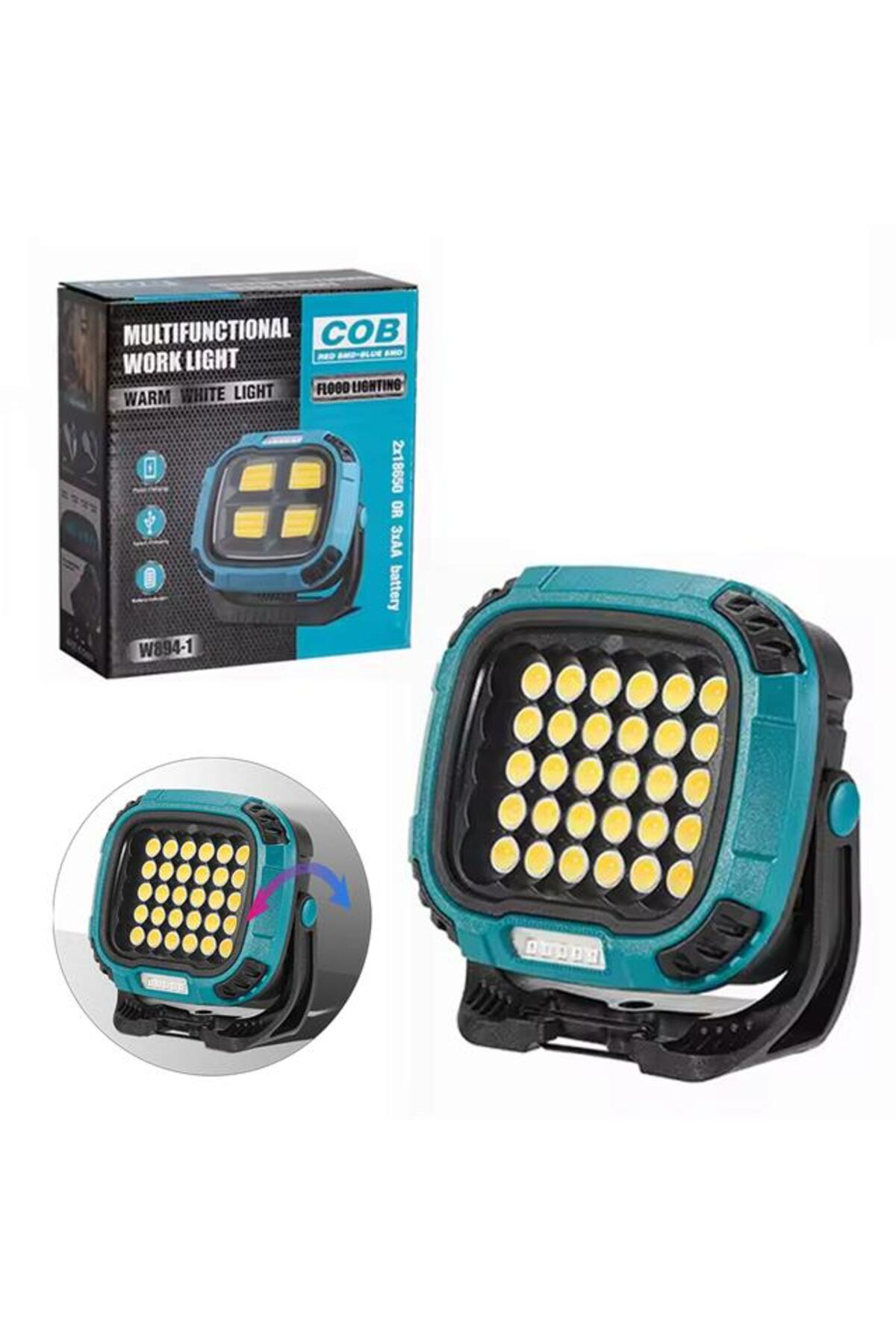 Powermaster Mx-W893 4000K - 7000K - Kırmızı 30 Cob Ledli 30 Watt Çok Fonksiyonlu Çalışma Lambası (P