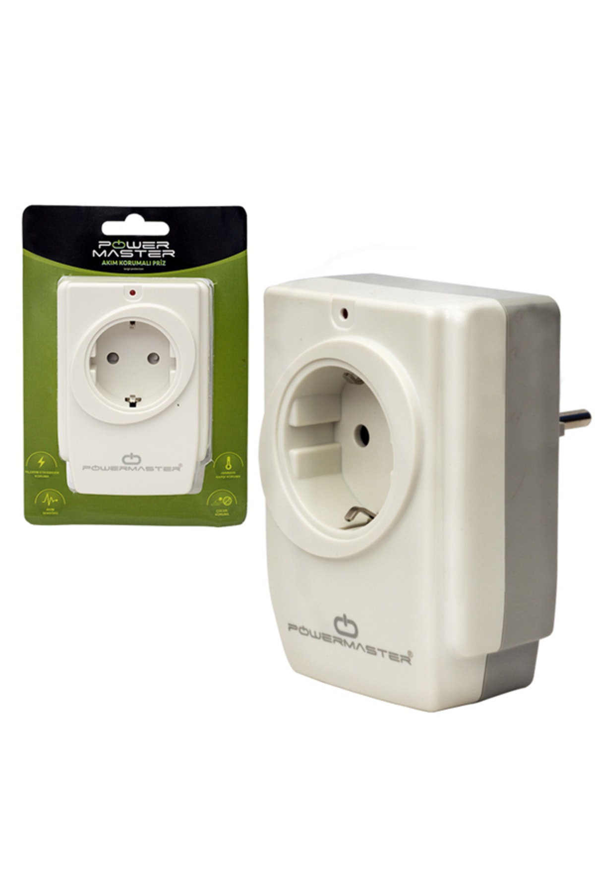 Powermaster Pm-18721 Çocuk Korumalı Akım Korumalı Tekli Priz (16a