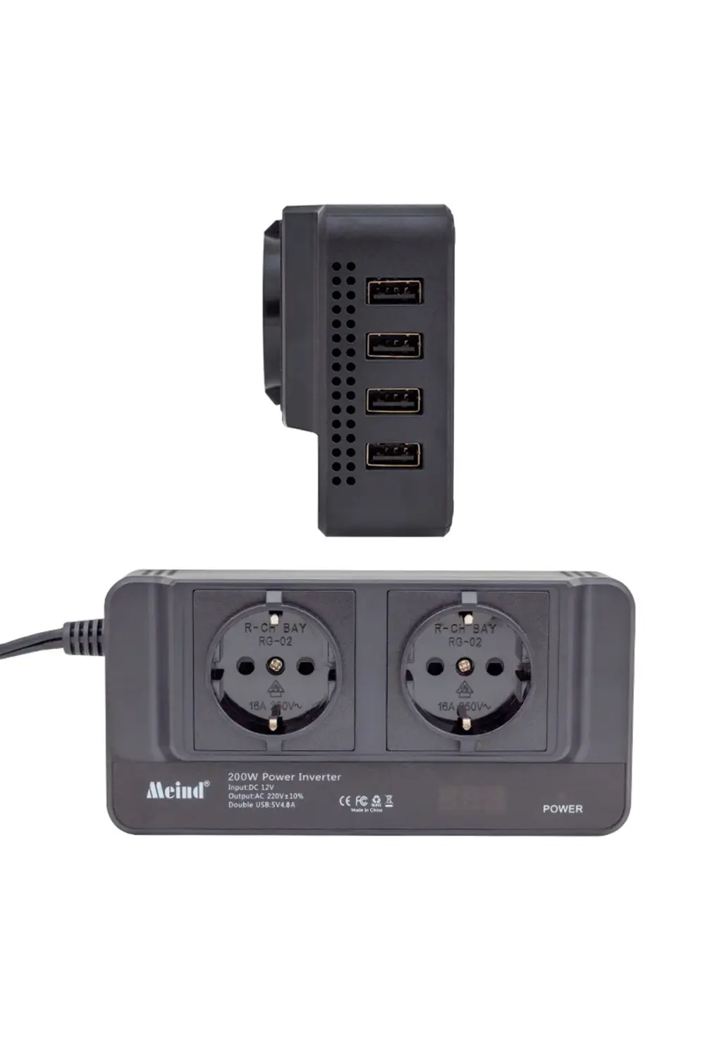 POWERMASTER PM-19827 12 VOLT - 200 WATT 4 USBLİ DİJİTAL ÇAKMAKTAN