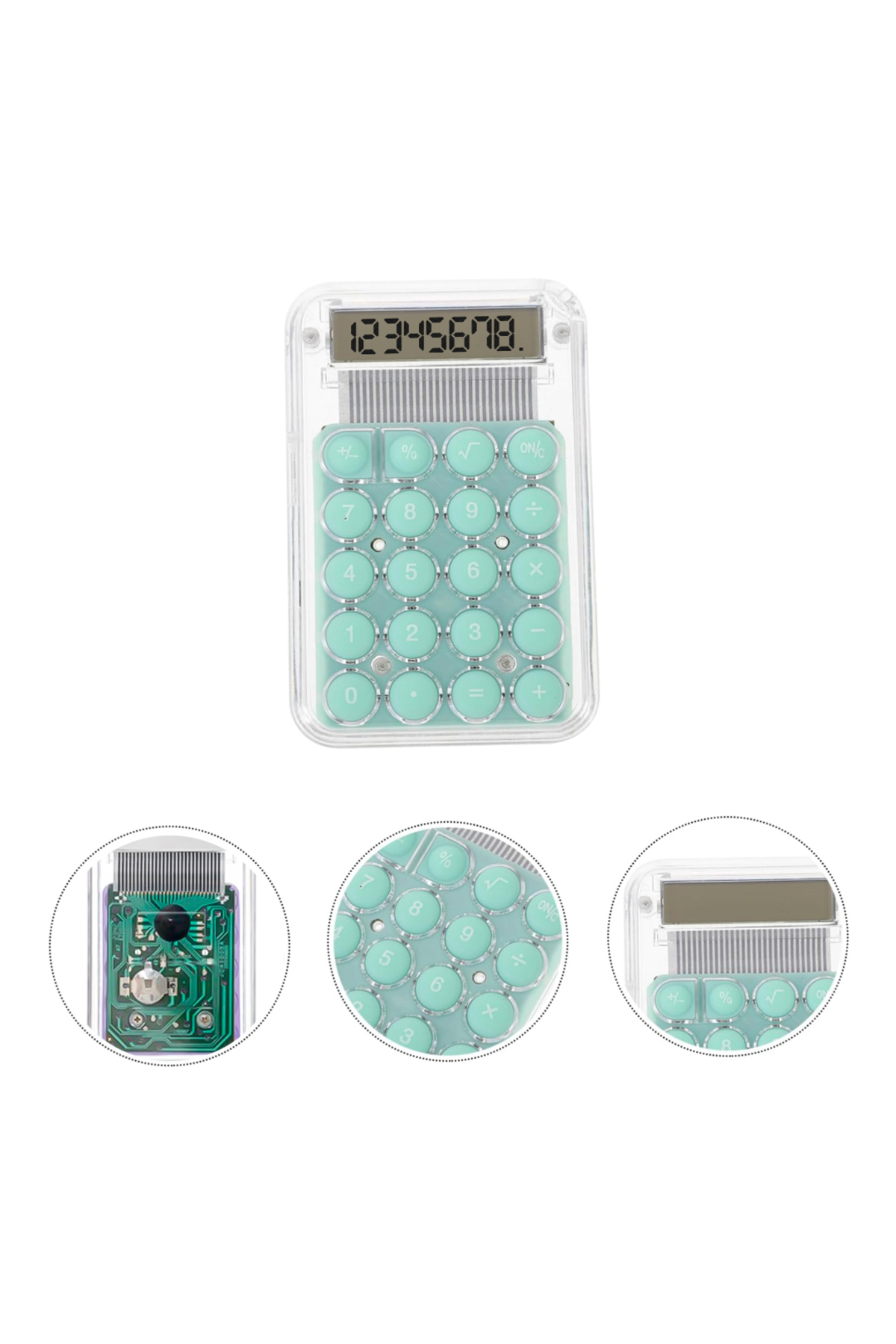 Powermaster Pm-25418 Şeffaf Renk Yeşil Tuş 8 Haneli Mını Hesap Ma