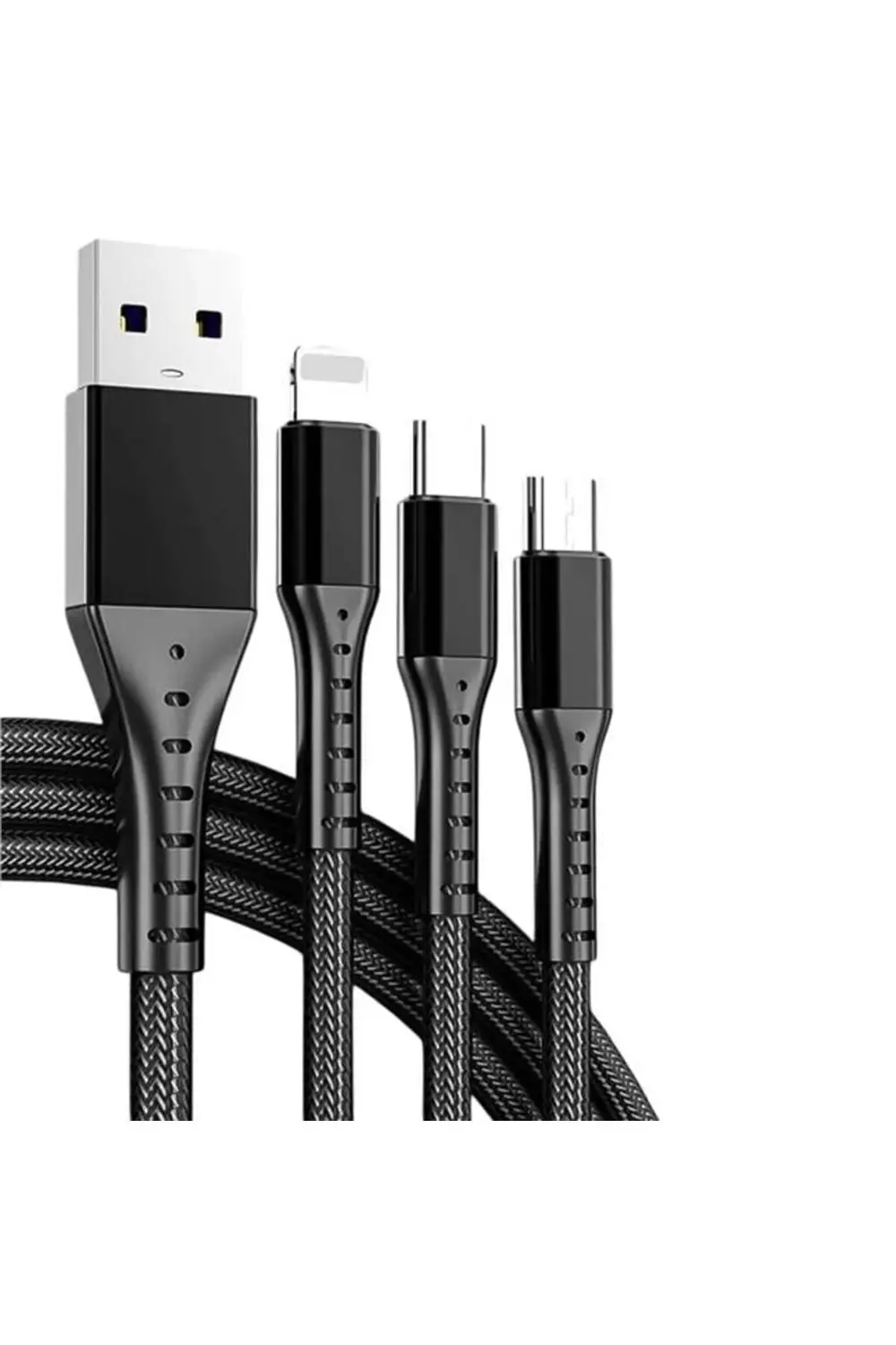 Powermaster Pm-26332 3 In 1 Siyah 1.2 Metre Şarj Kablosu