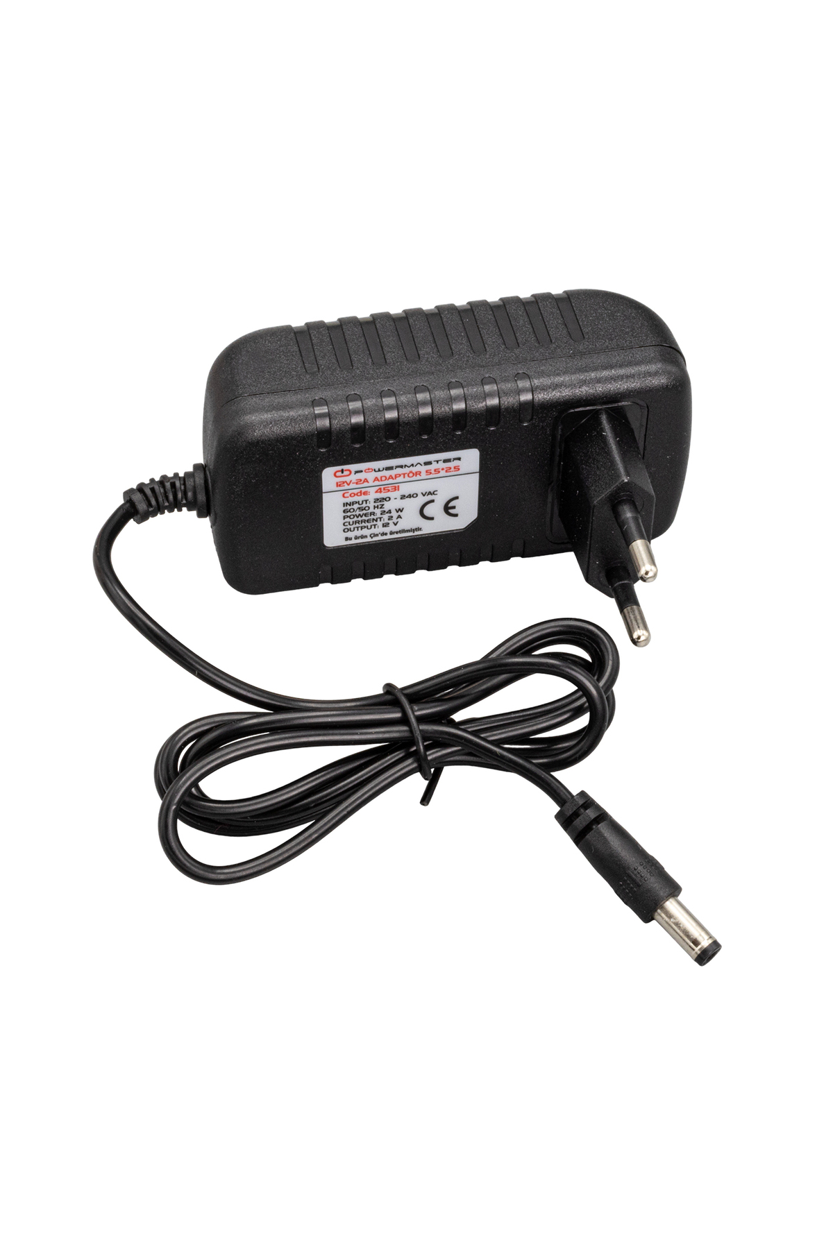 Powermaster Pm-4531 12 Volt - 2 Amper 5.5*2.5 Uçlu Plastik Kasa P Powermaster Pm-4531 12 Volt - 2 Amper 5.5*2.5 Uçlu Plastik Kasa P