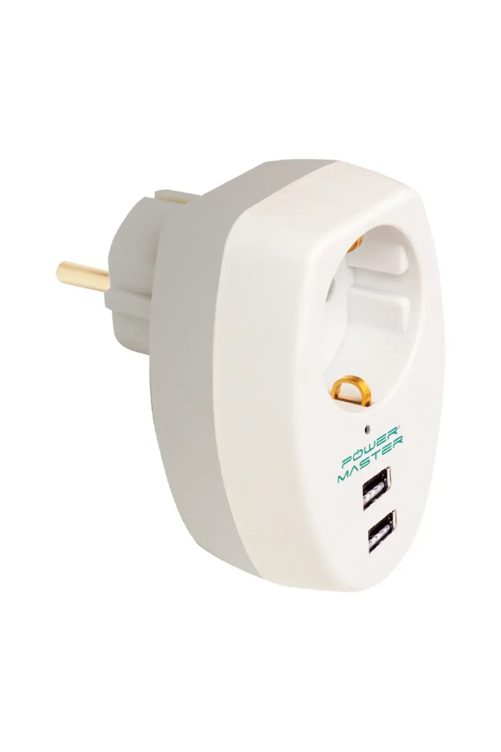 POWERMASTER PM-4911 2 USBLİ TEKLİ TERMAL AKIM KORUMALI PRİZ (10A-