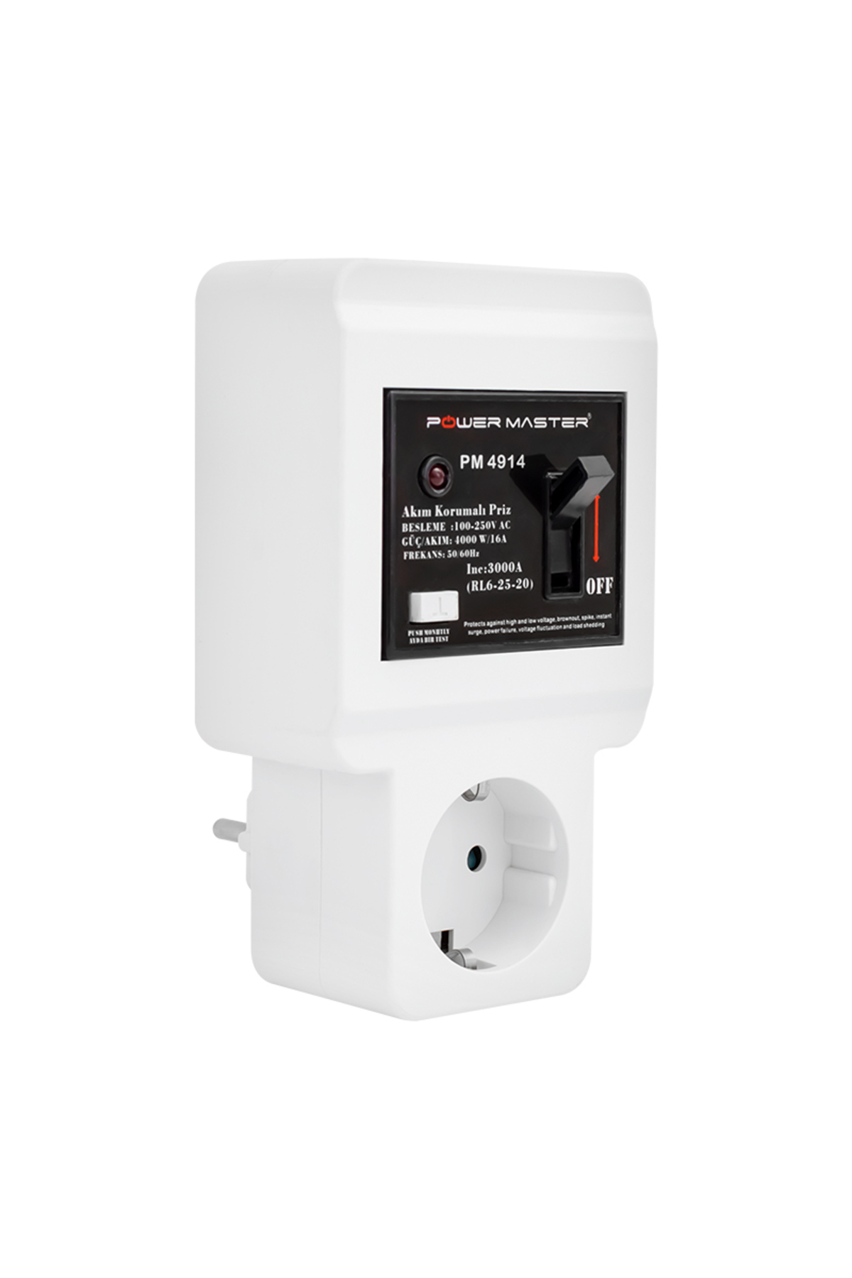 Powermaster Pm-4914 220 Volt - 16 Amper Tekli Akım Korumalı Sigor