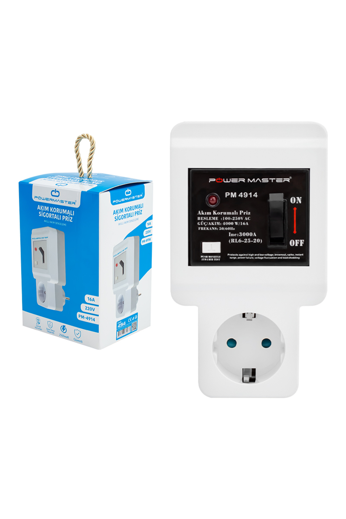 Powermaster Pm-4914 220 Volt - 16 Amper Tekli Akım Korumalı Sigor