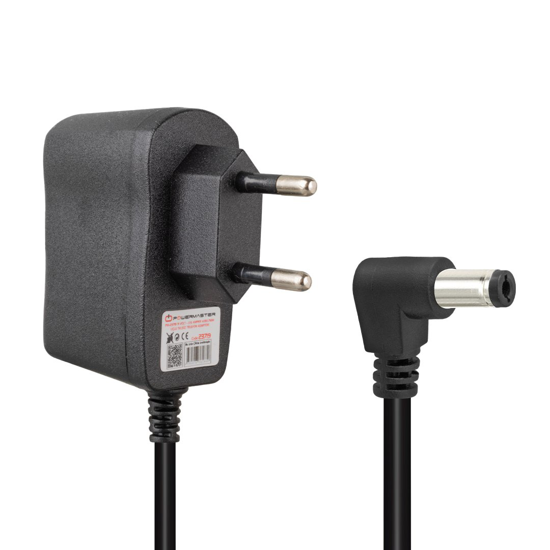 Powermaster PM-23719 9 Volt - 0.5 Amper 5.5*2.5 Mm L Uçlu Panason Powermaster PM-23719 9 Volt - 0.5 Amper 5.5*2.5 Mm L Uçlu Panason