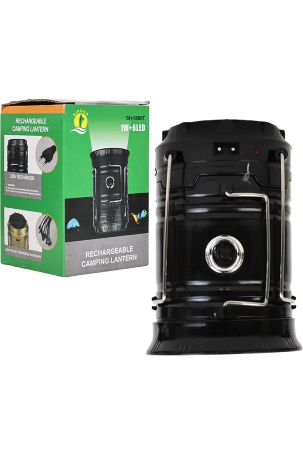 Powermaster SH-5800T 1W+6LED Solar+Şarjlı Kamp Lambası