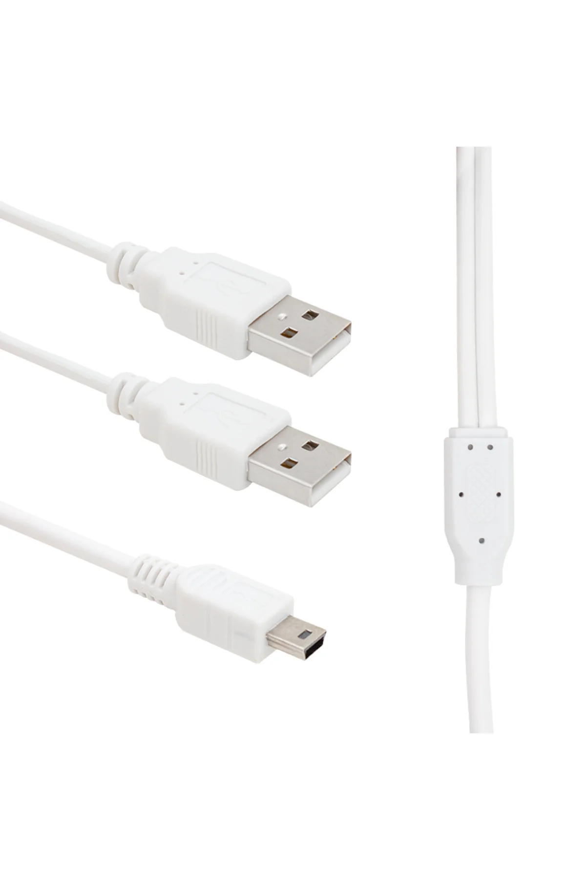 POWERMASTER USB 2XERKEK - MİNİ USB 5 PİN (2.0V) 1.5 METRE KABLO