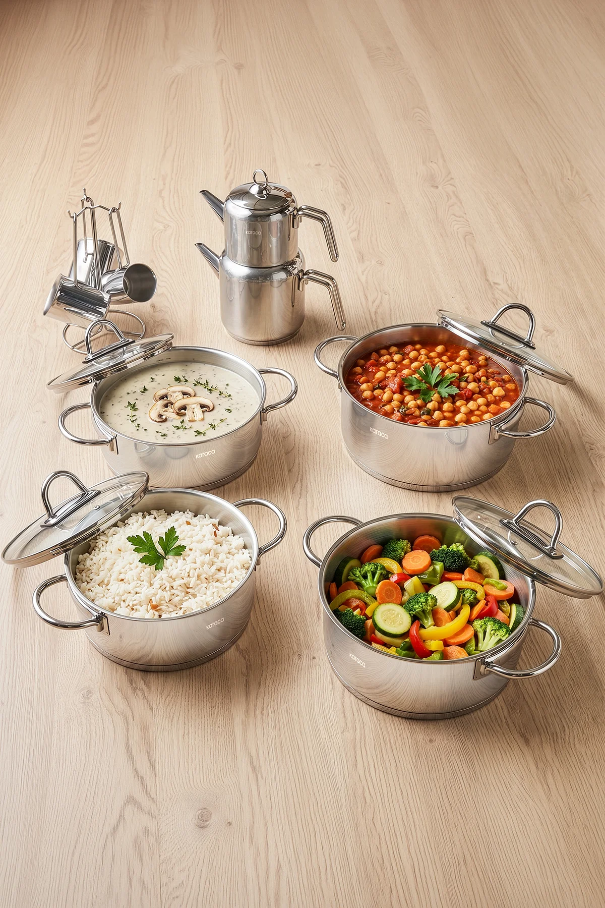 Powersteel 316+ Platinum İndüksiyon Tabanlı15 Parça Tencere Seti Powersteel 316+ Platinum İndüksiyon Tabanlı15 Parça Tencere Seti - Görsel 5