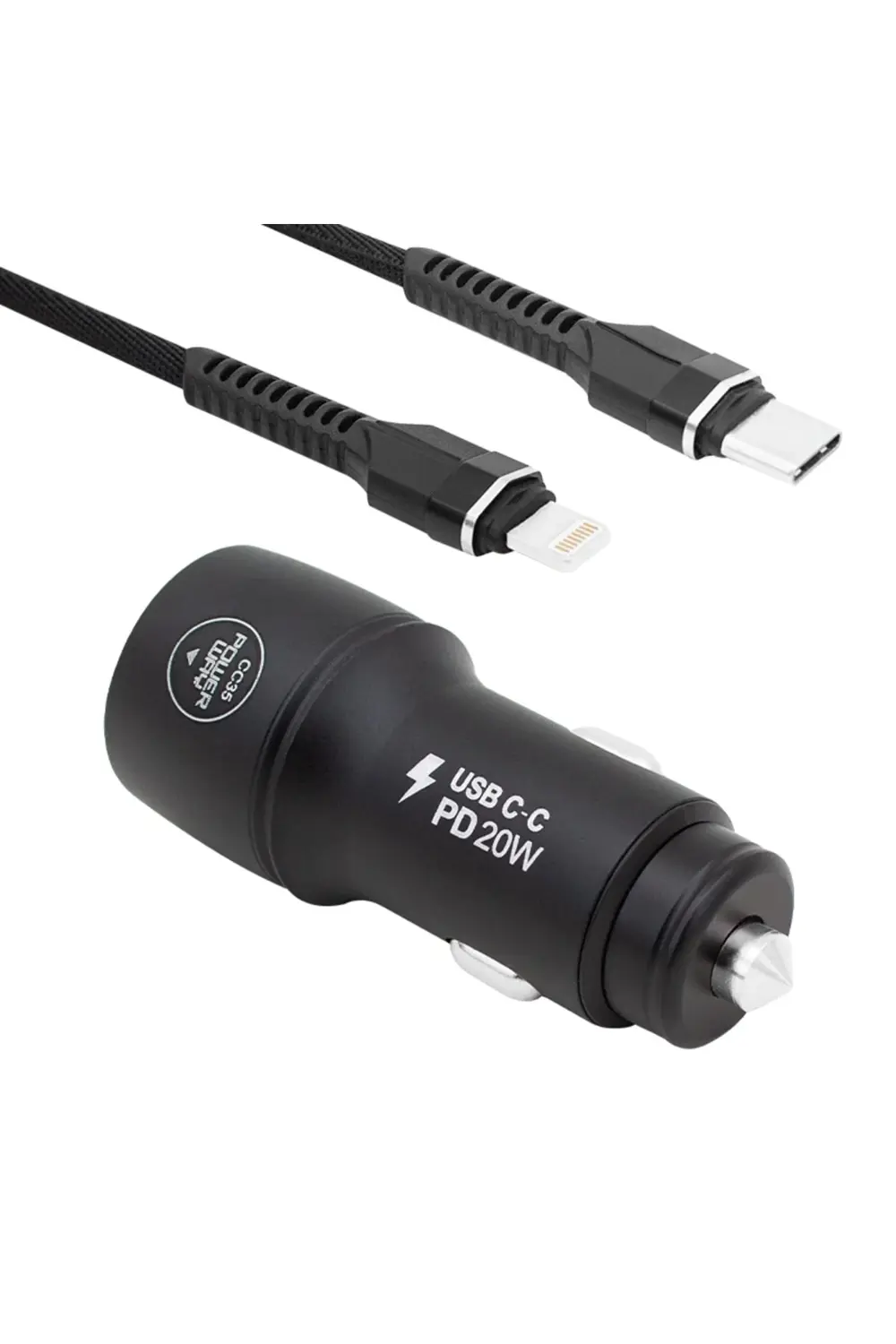 Powerway Cc35 Yeni Nesil Usb-c (ıphone Için To Type-c) Araç Şarj