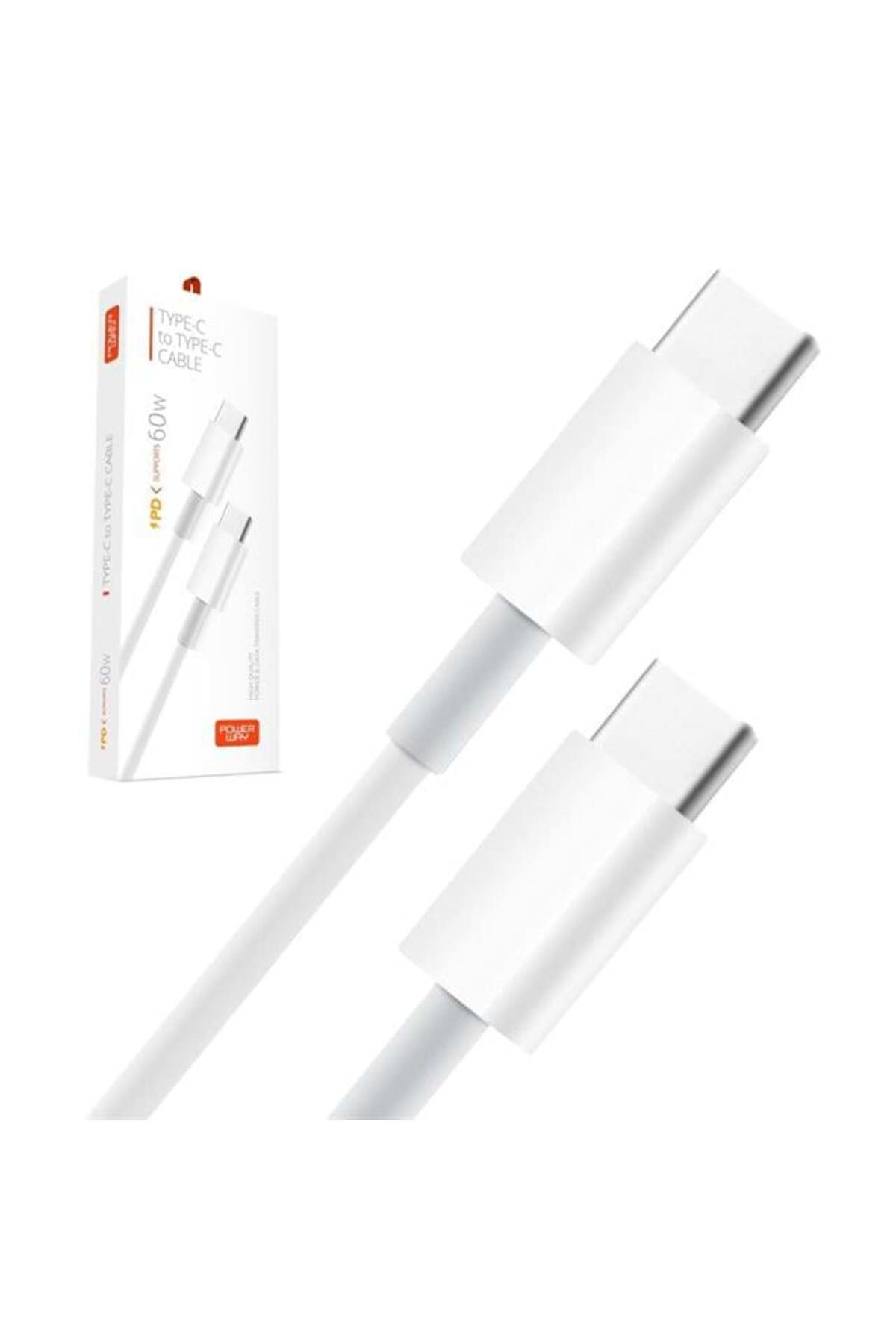 Powerway Pd60 Type-C To Type-C 60W 1 Metre Hızlı Şarj Ve Data Kab