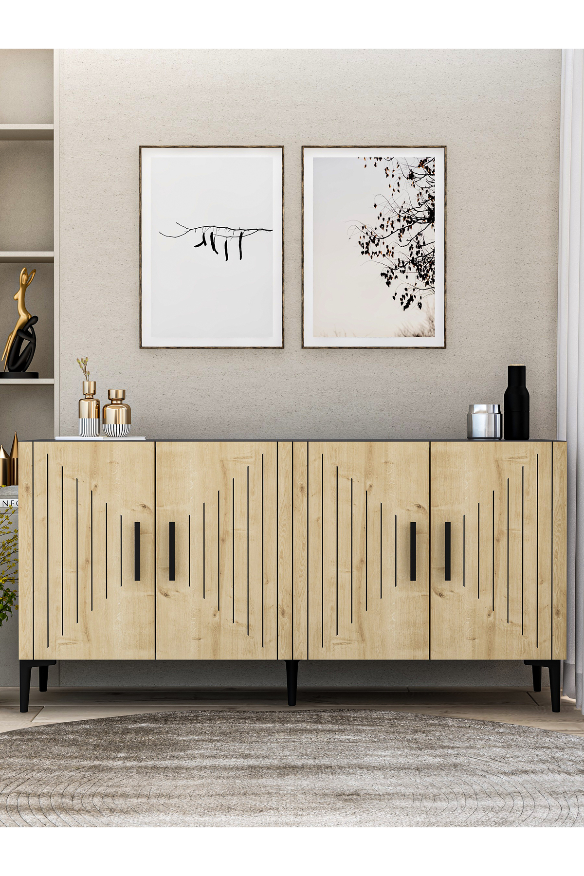 Cantek Dizayn Poyrazct (Kb150) Konsol Antrasit-Safirmeşe