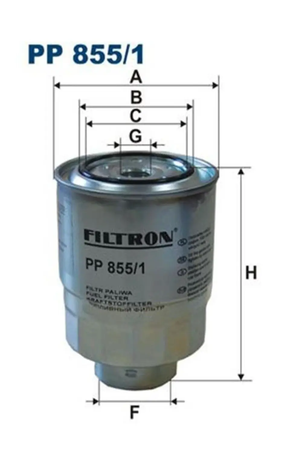 PP855/1 Filtre Mazot-( Toyota: Corolla 07-11 / Auris 07-11 1.4 D4