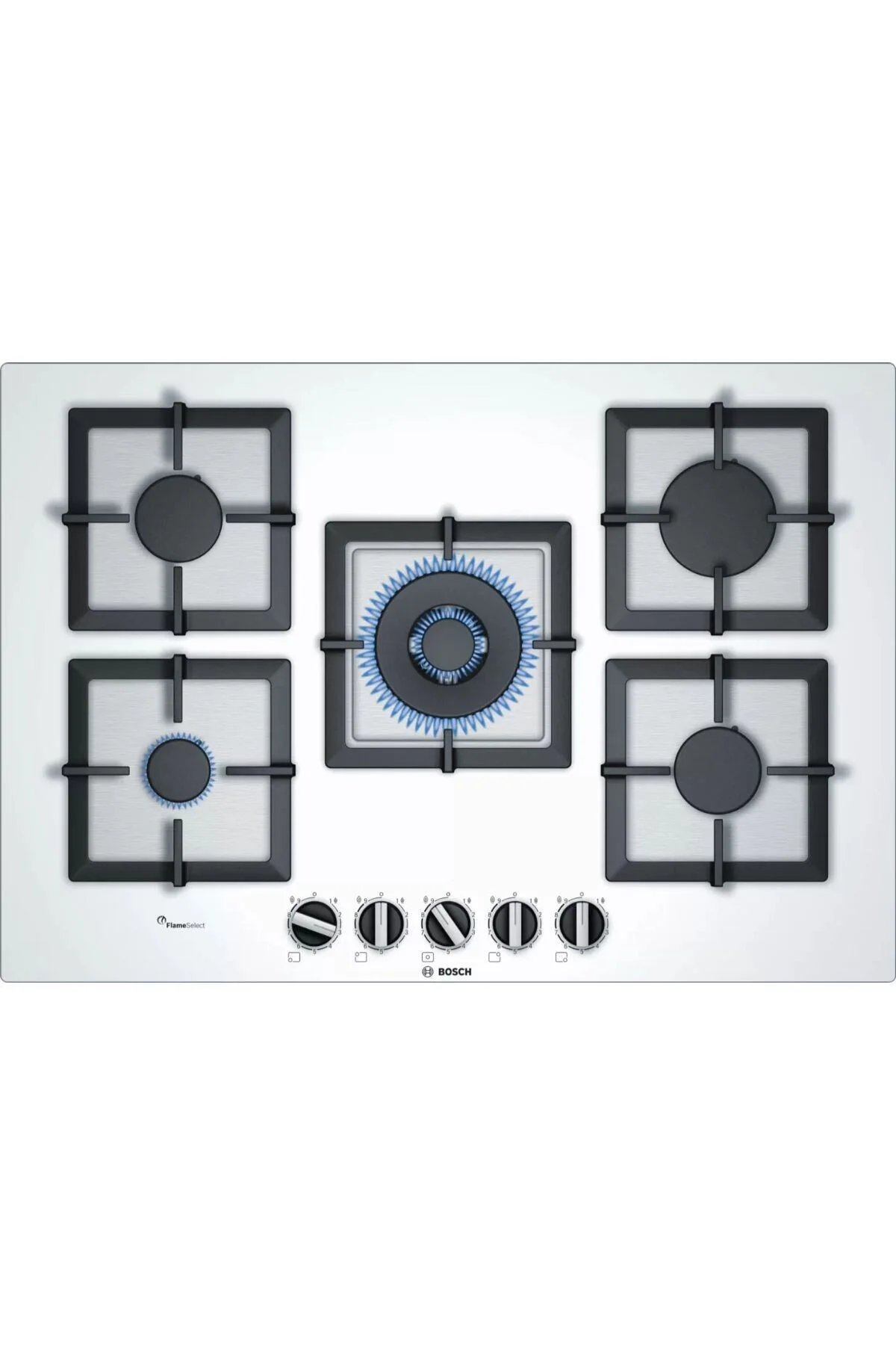 PPQ7A2B20 Wok Gözlü Beyaz Cam Ankastre Ocak