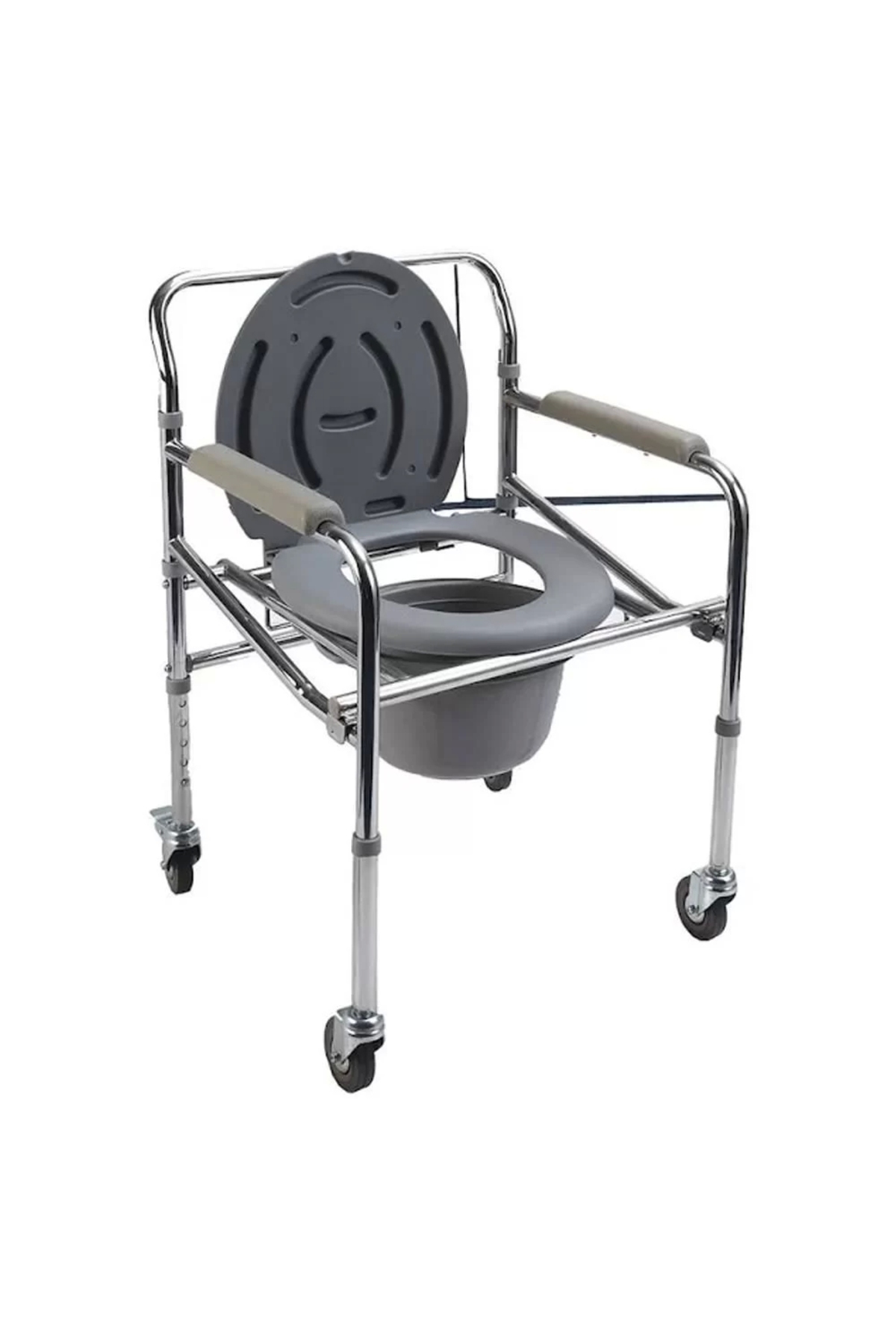 PR-771 Tekerlekli Katlanır Banyo Tuvalet Sandalyesi