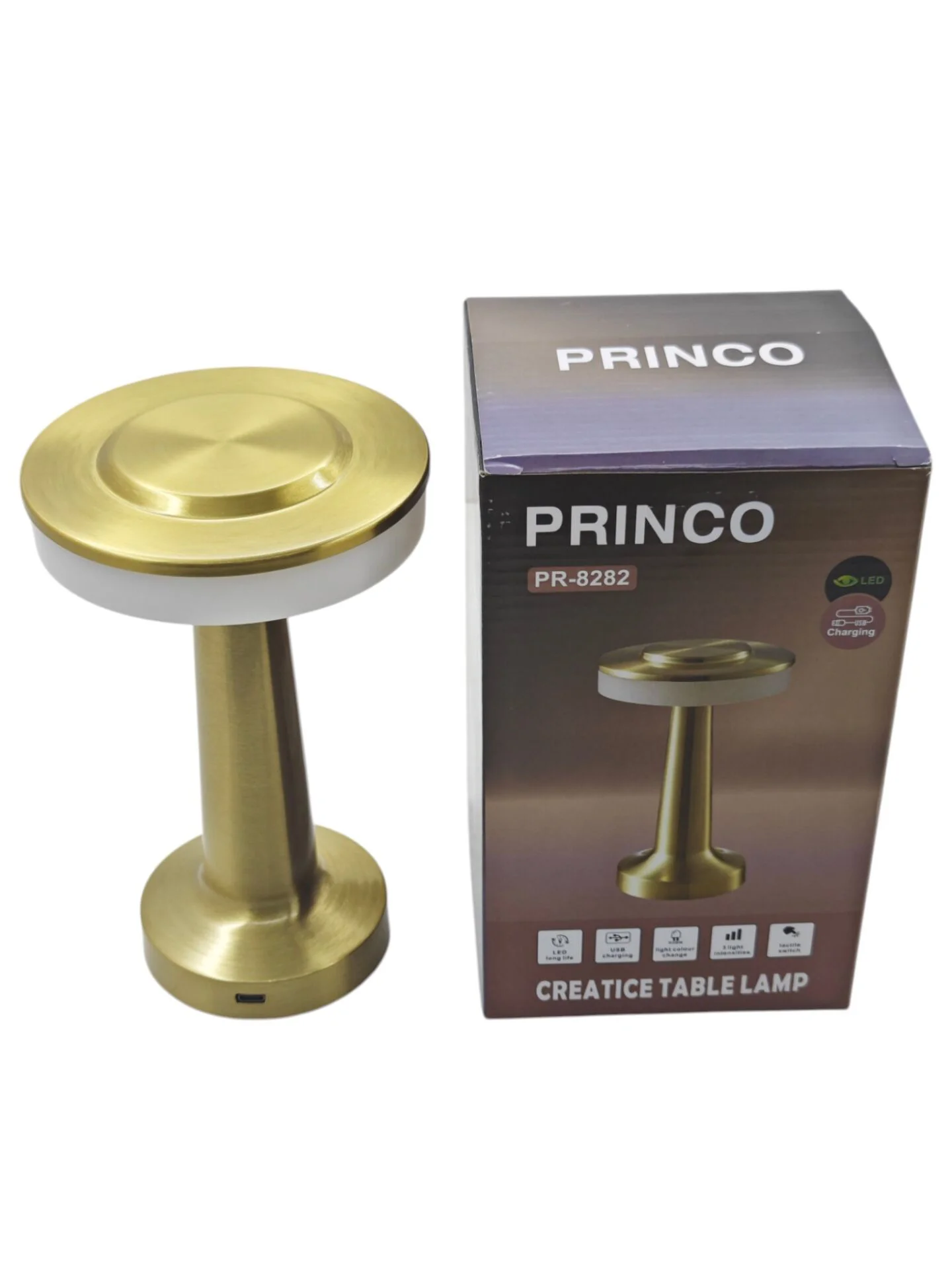 PR-8282   Princo USB Type-C Şarjlı 1W Led Dokunmatik Abajur