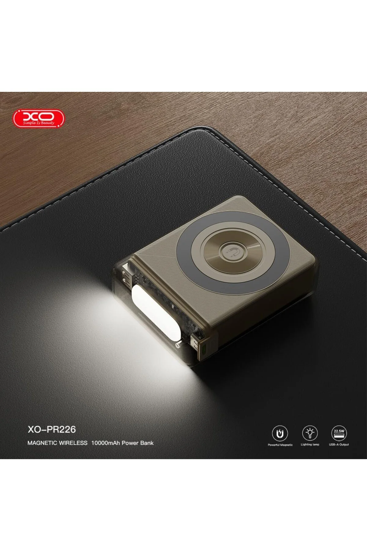 PR226 MagSafe İle Uyumlu Fenerli Powerbank, 10000 mAh Taşınabilir