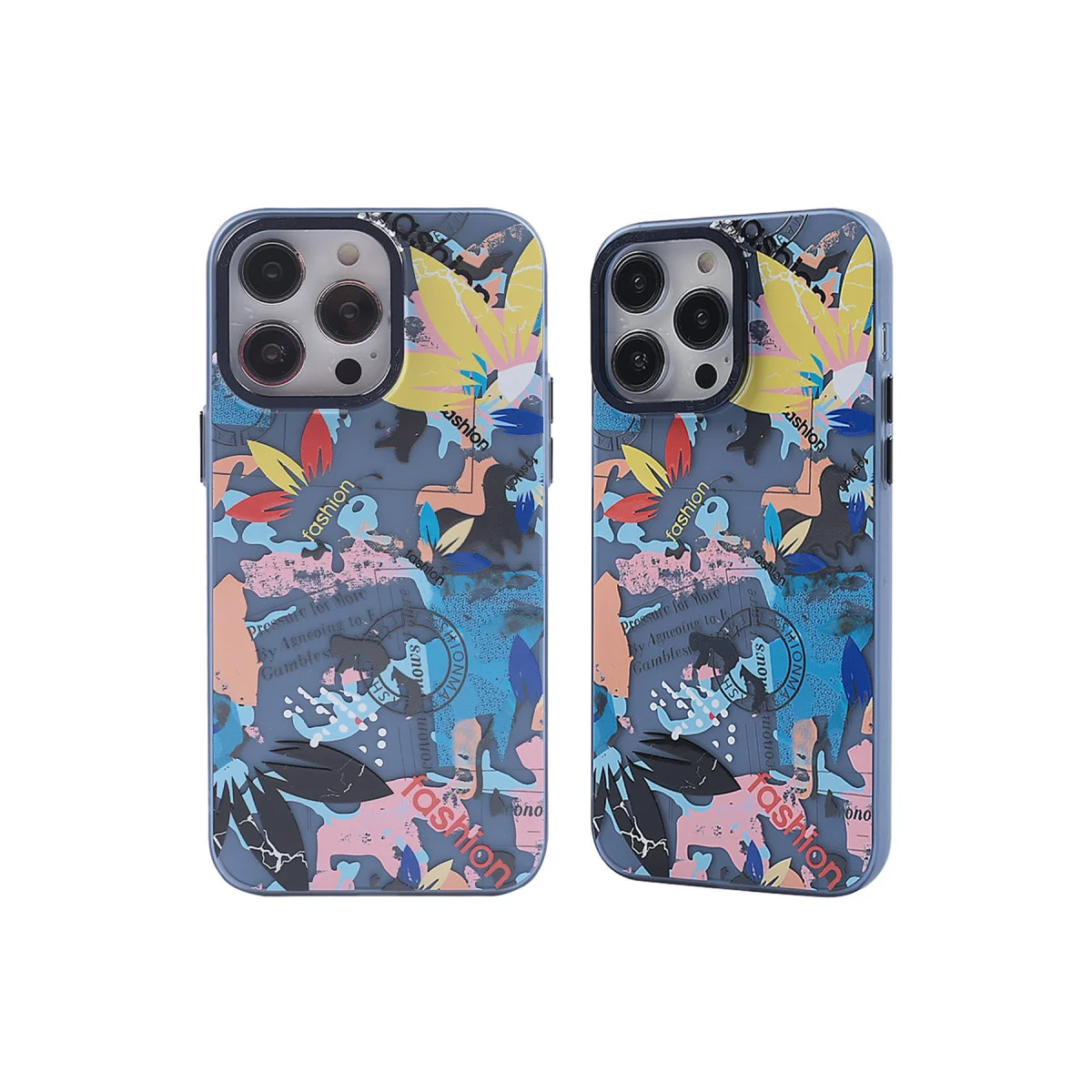Prada Desenli Kılıf iPhone 13 Pro Max - Pembe Premium Kapak