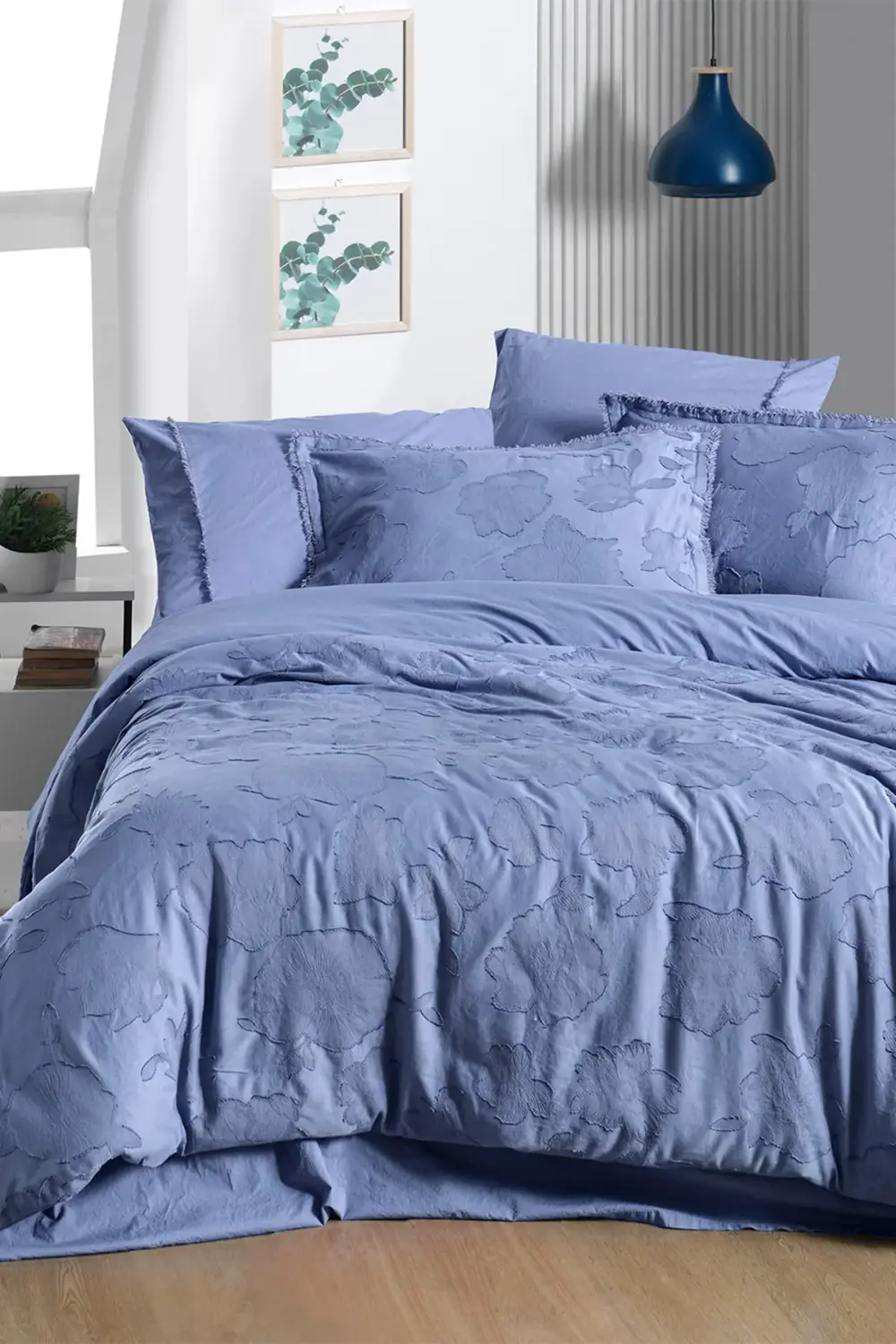 Prado Mavi King Size Büyük Boy %100 Pamuk Mood Comfort Nevresim T