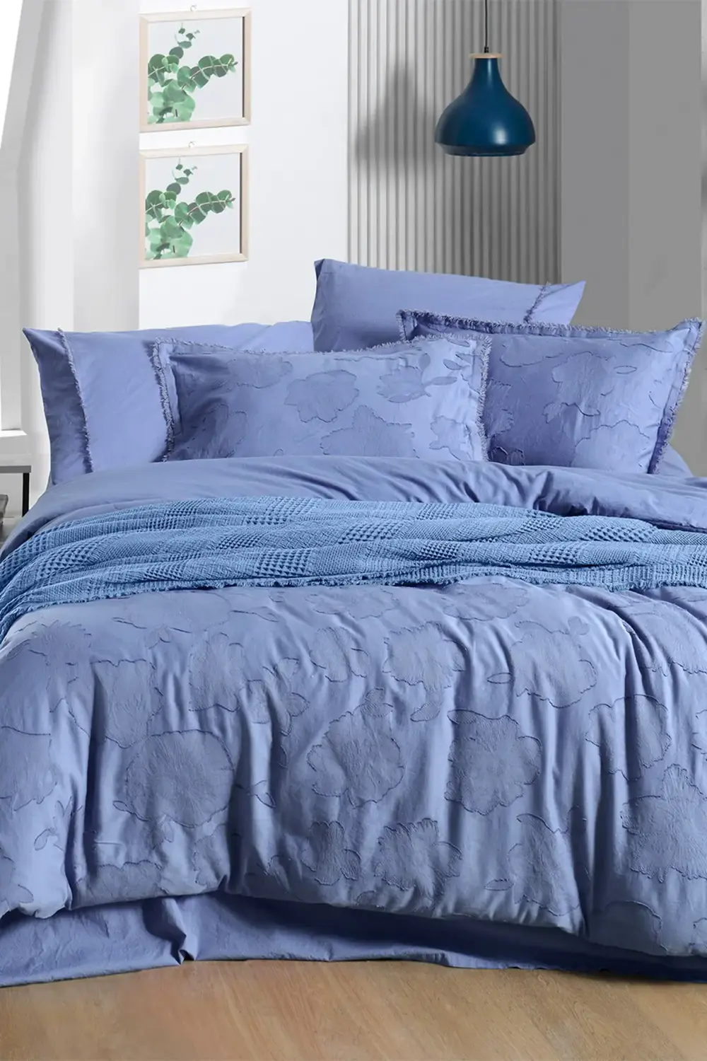 Prado Mavi King Size Büyük Boy %100 Pamuk Mood Comfort Nevresim T