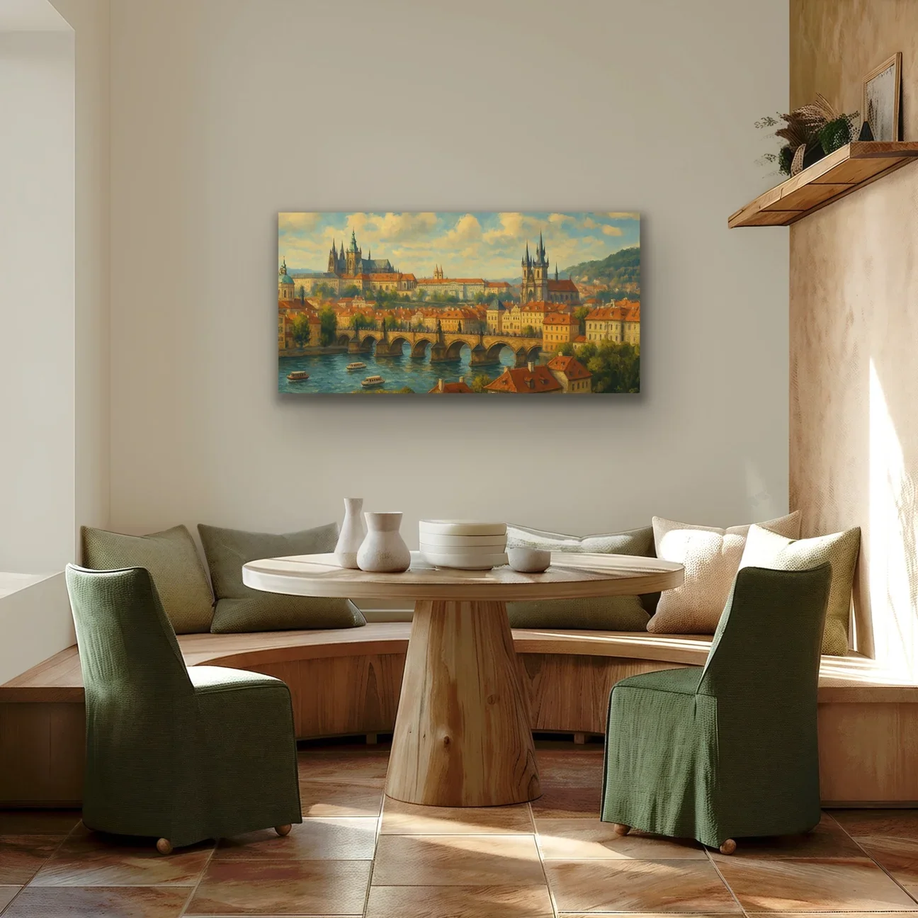 Prag Şehir Manzarası Kanvas Tablo 60x120cm - Çerçevesiz Duvar Dekorasyonu