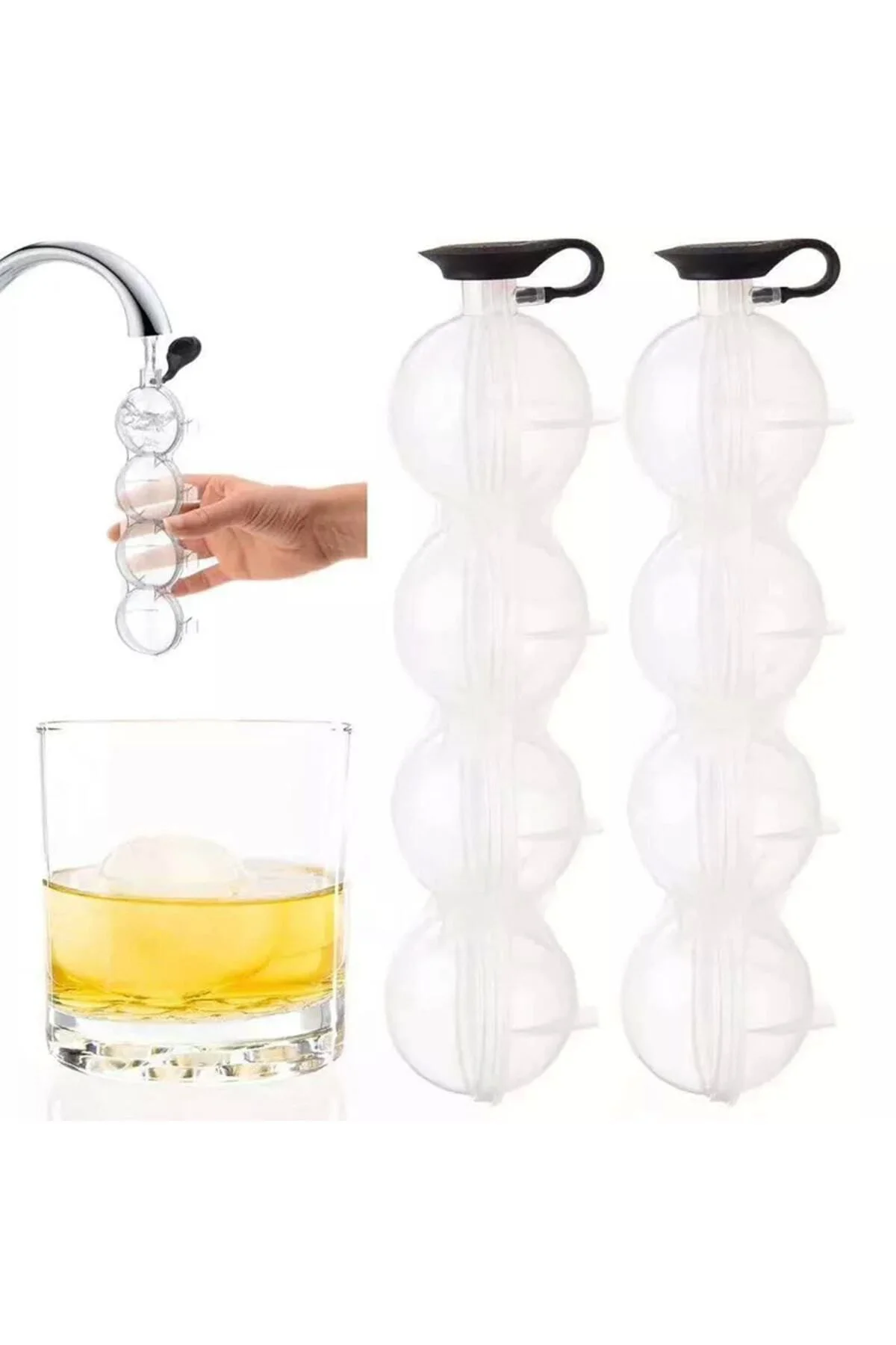 Pratik 4 Lü Top Buz Kalıbı Sihirli Küre Buzluk Pratik 4 Lü Top Buz Kalıbı Sihirli Küre Buzluk