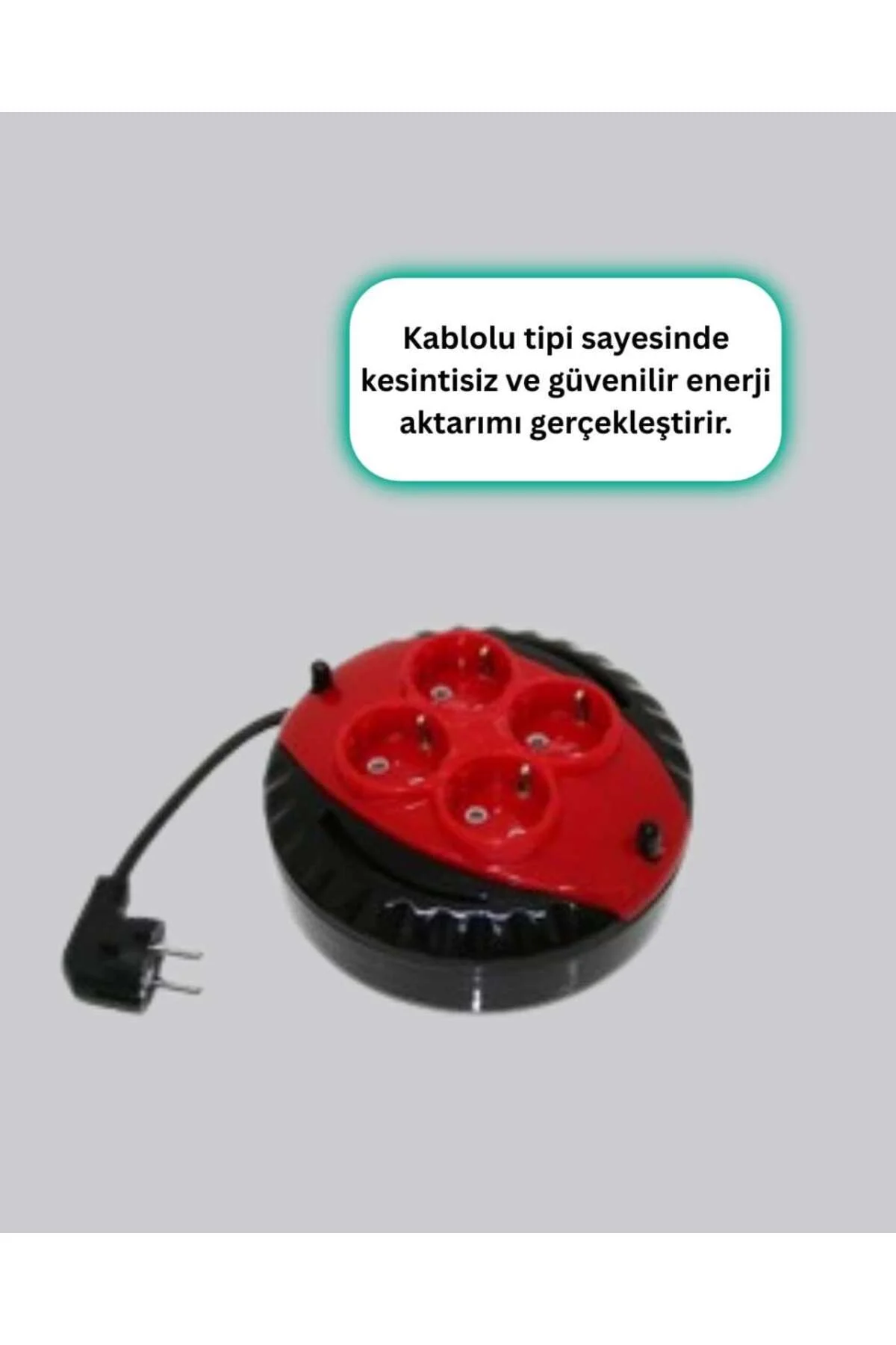 Pratik 4 Prizli Kablolu Makara 5 Metre Elektrik Erişimi - Görsel 2