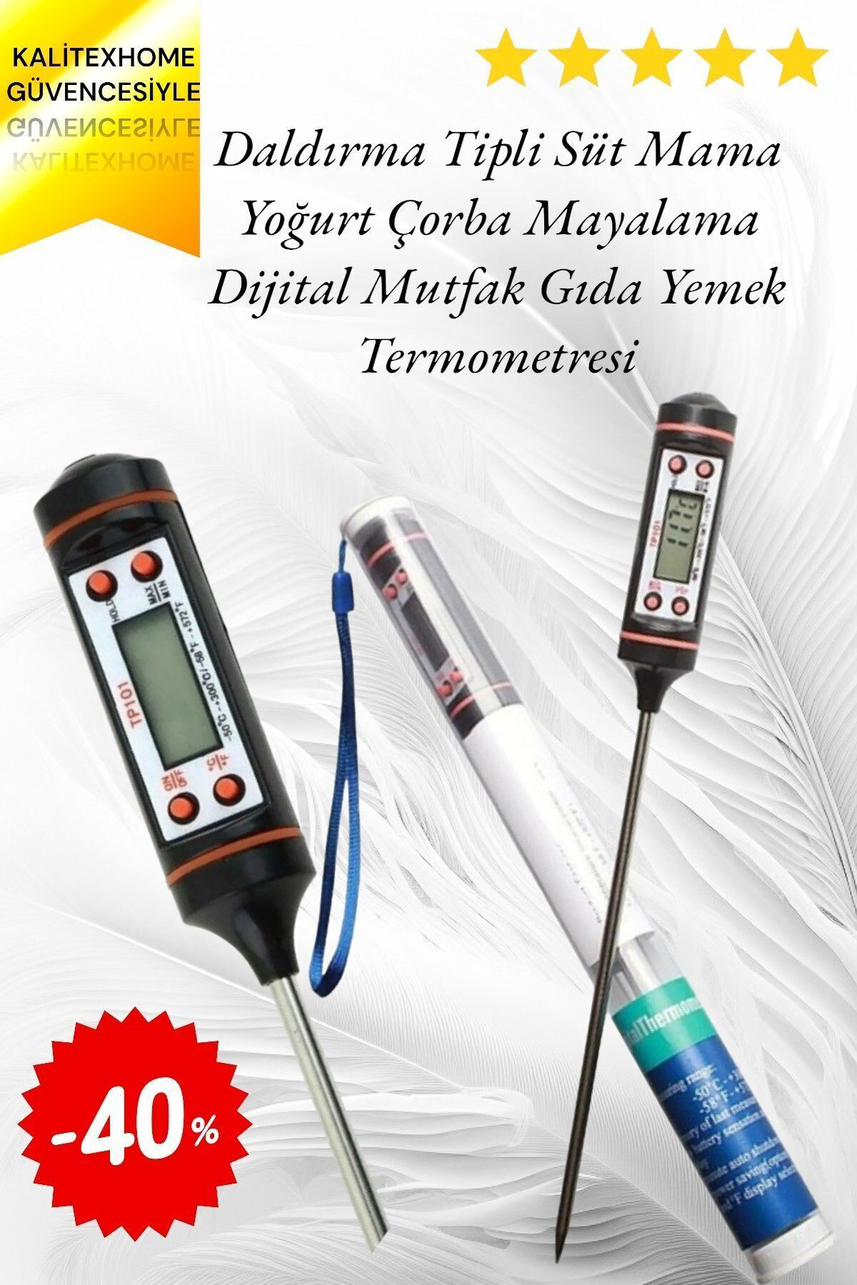 Pratik Dijital Gıda Termometresi Sıvı Gıda Et Süt Yiyecek Sıcaklı