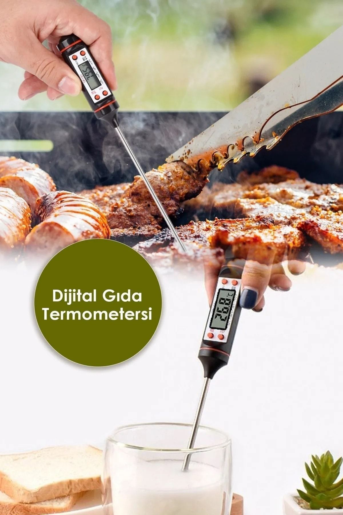 Pratik Dijital Gıda Termometresi Sıvı Gıda Et Süt Yiyecek Sıcaklı