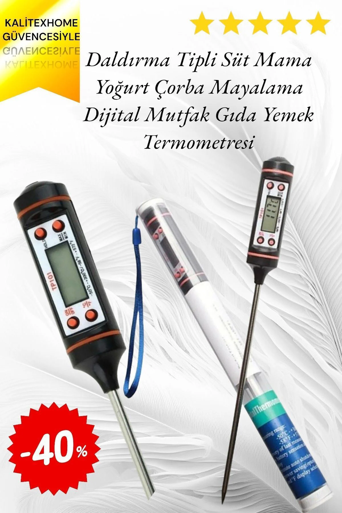 Pratik Dijital Gıda Termometresi Sıvı Gıda Et Süt Yiyecek Sıcaklı