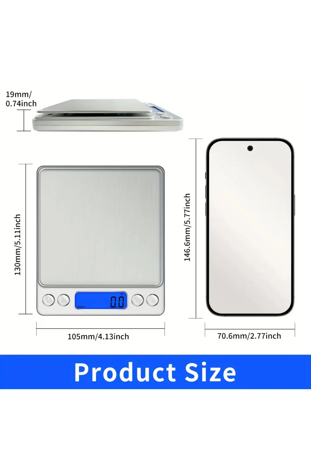 Pratik Dijital Hassas Mutfak Terazisi Hassas Tartı 2000 Gr./0.1 G