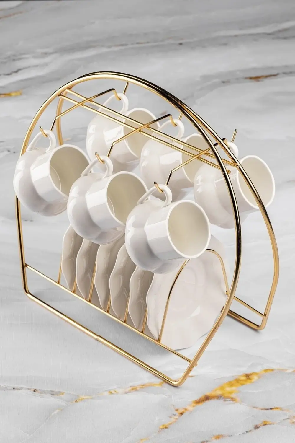 Pratik Gold Altın Renk Kupa Fincan Askılığı Mutfak Düzenleyici