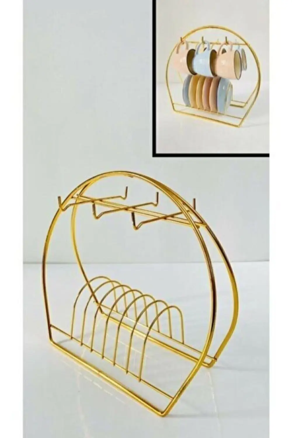 Pratik Gold Altın Renk Kupa Fincan Askılığı Mutfak Düzenleyici